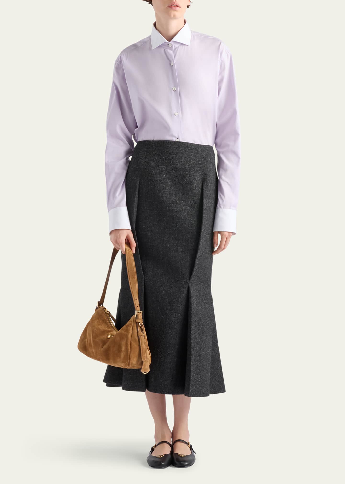 Prada Mermaid Wool Midi Skirt Image 2 of 4
