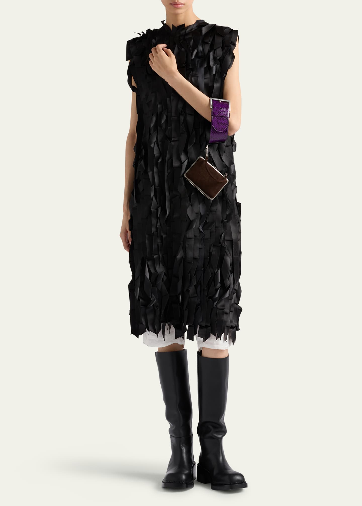Prada Satin Bow Midi Dress Image 2 of 4