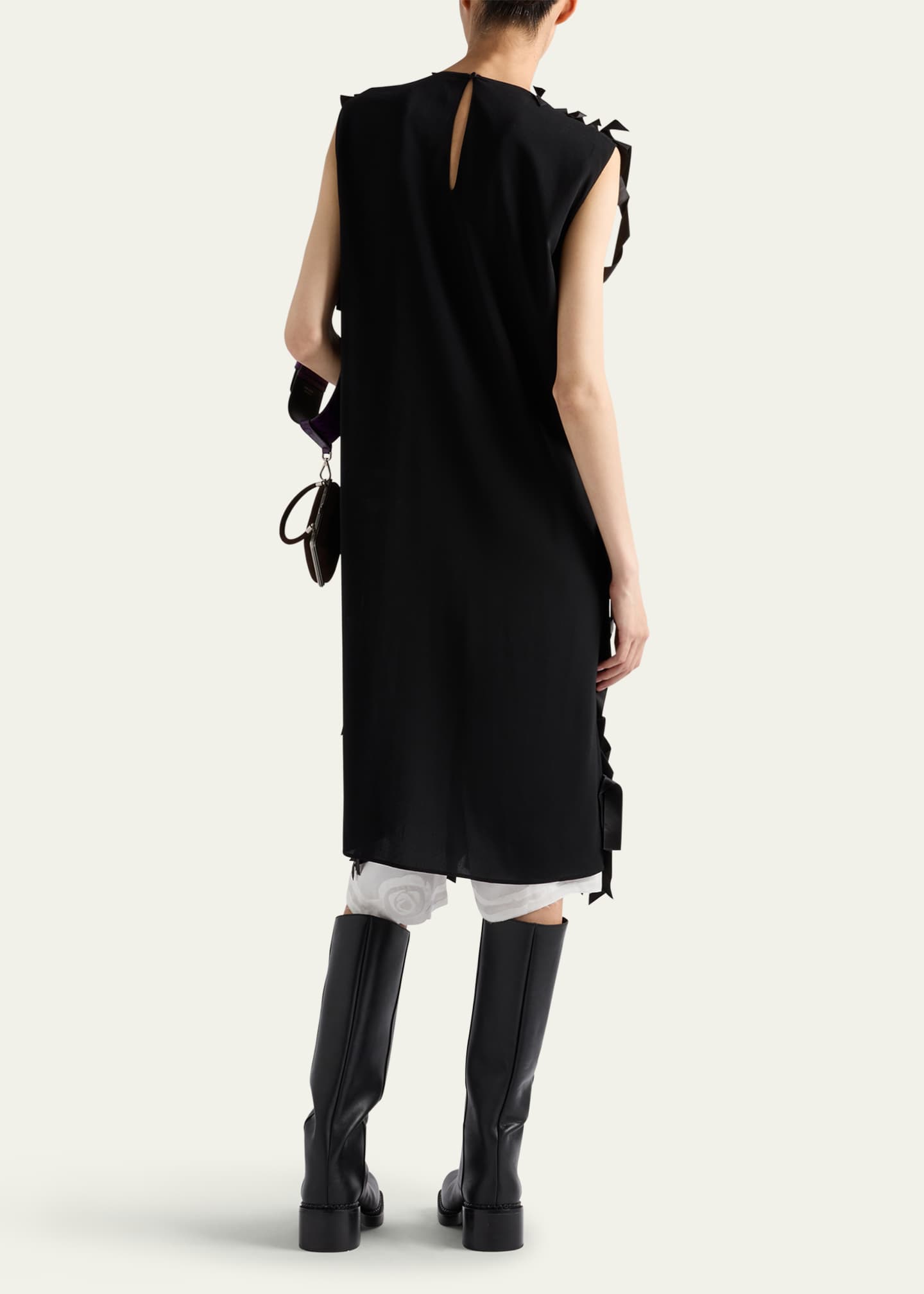 Prada Satin Bow Midi Dress Image 3 of 4