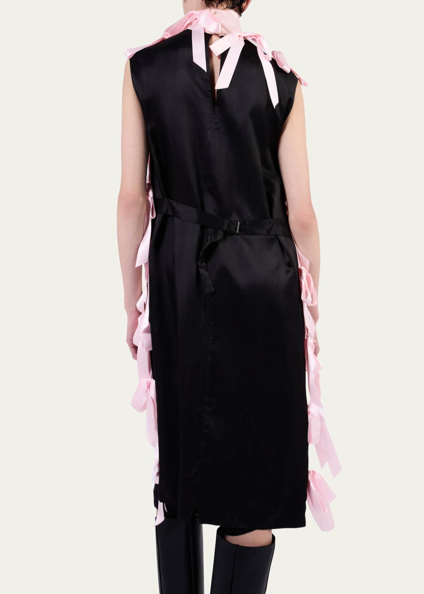 Prada Bow Sable Midi Dress Image 3 of 4