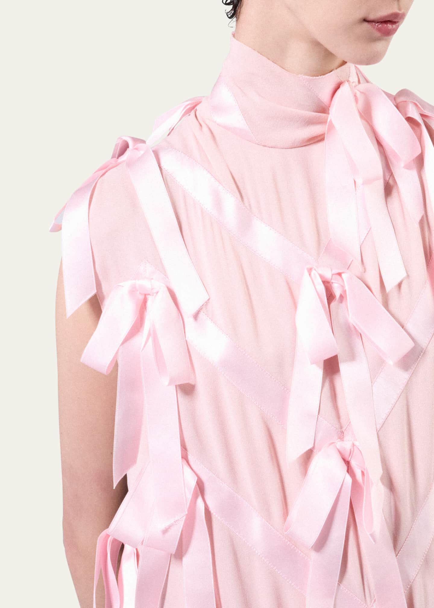 Prada Bow Sable Midi Dress Image 4 of 4