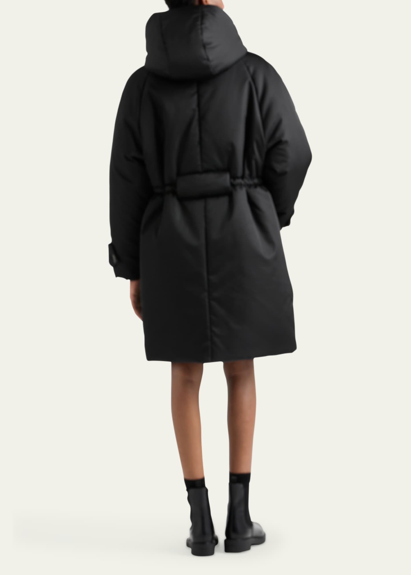 Prada Re-Nylon Hooded Down Coat Image 3 of 4