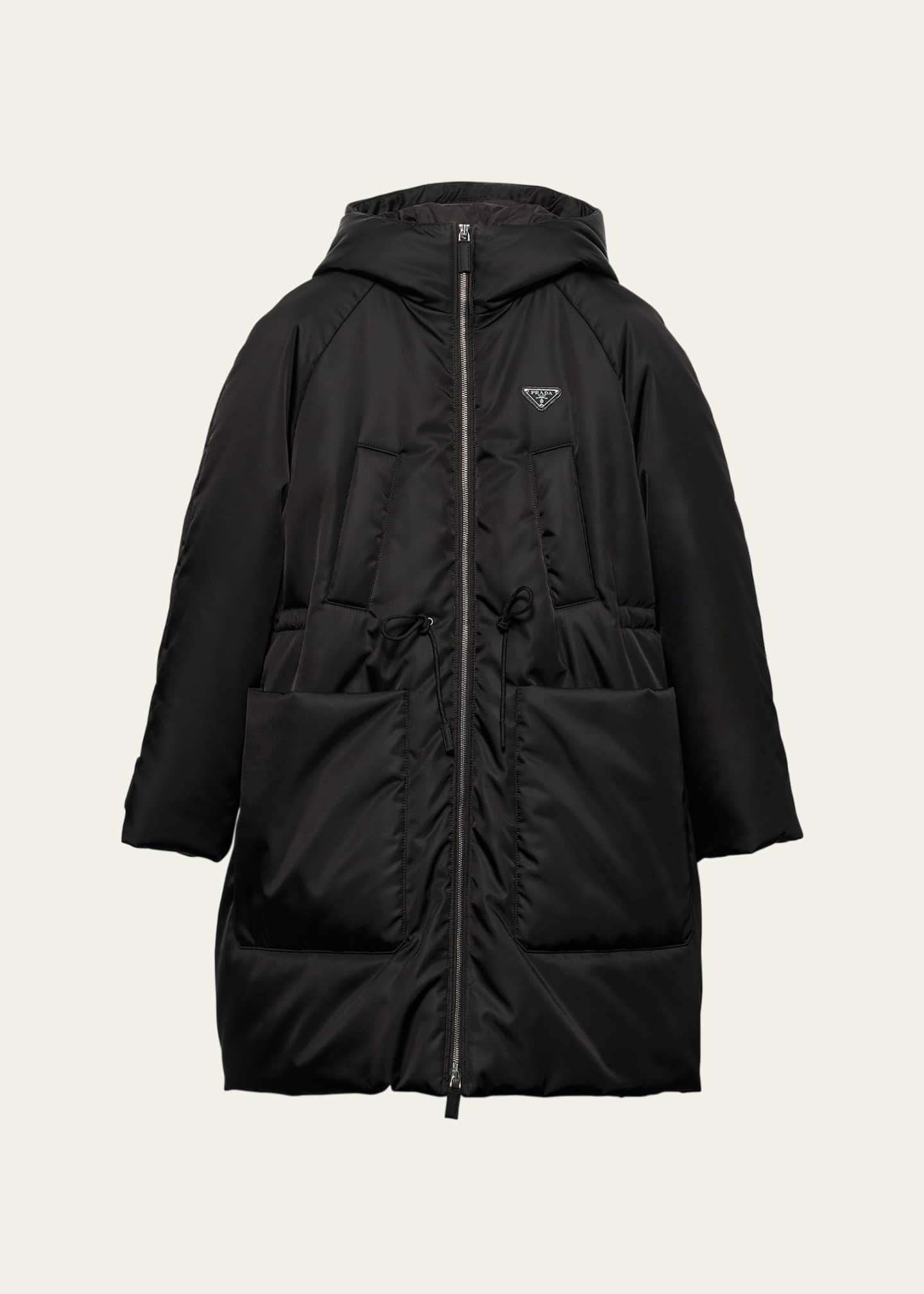 Prada Re-Nylon Hooded Down Coat Image 1 of 4