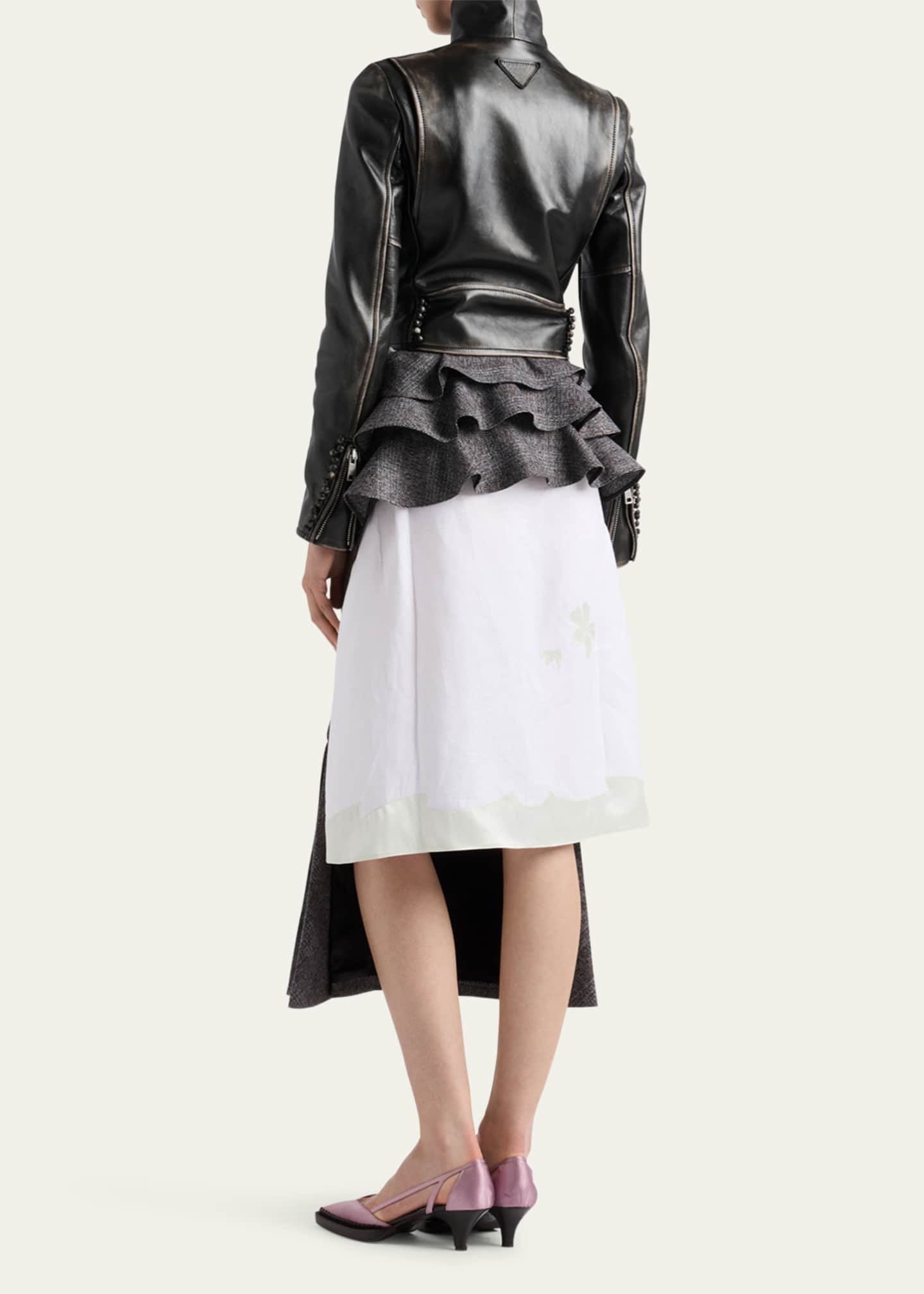 Prada Vintage Leather Biker Jacket Image 3 of 4