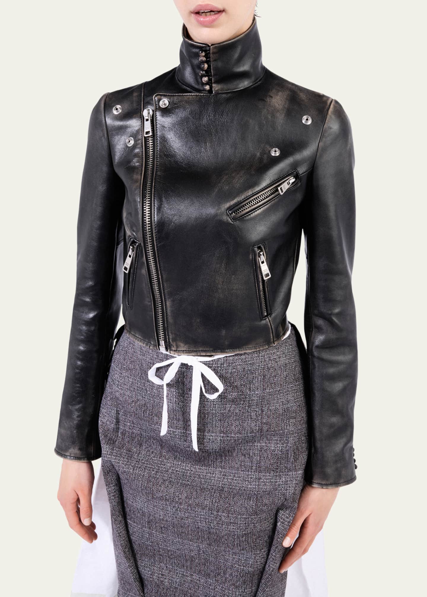Leather jacket prada discount