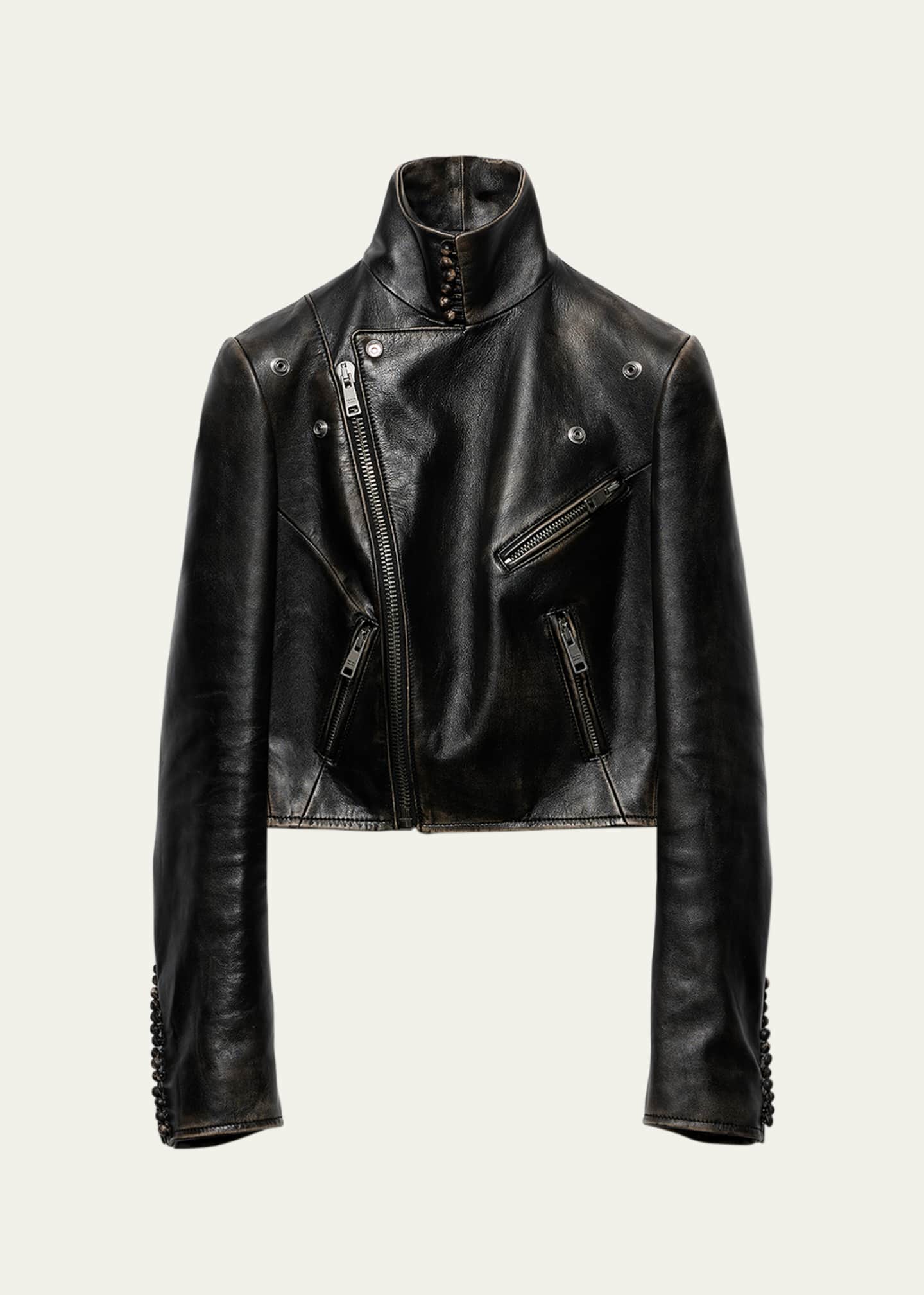 最安値に挑戦！ Biker Leather Vintage Prada Jacket Goodman Bergdorf - ジャケット・アウター