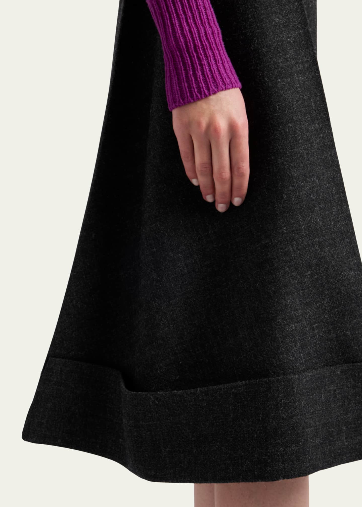 Prada A-Line Midi Wool Skirt Image 4 of 4