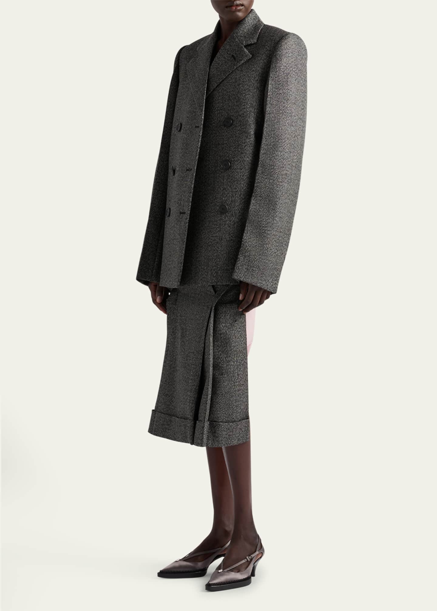 Prada Mermaid Mouline Wool Midi Skirt Image 2 of 3
