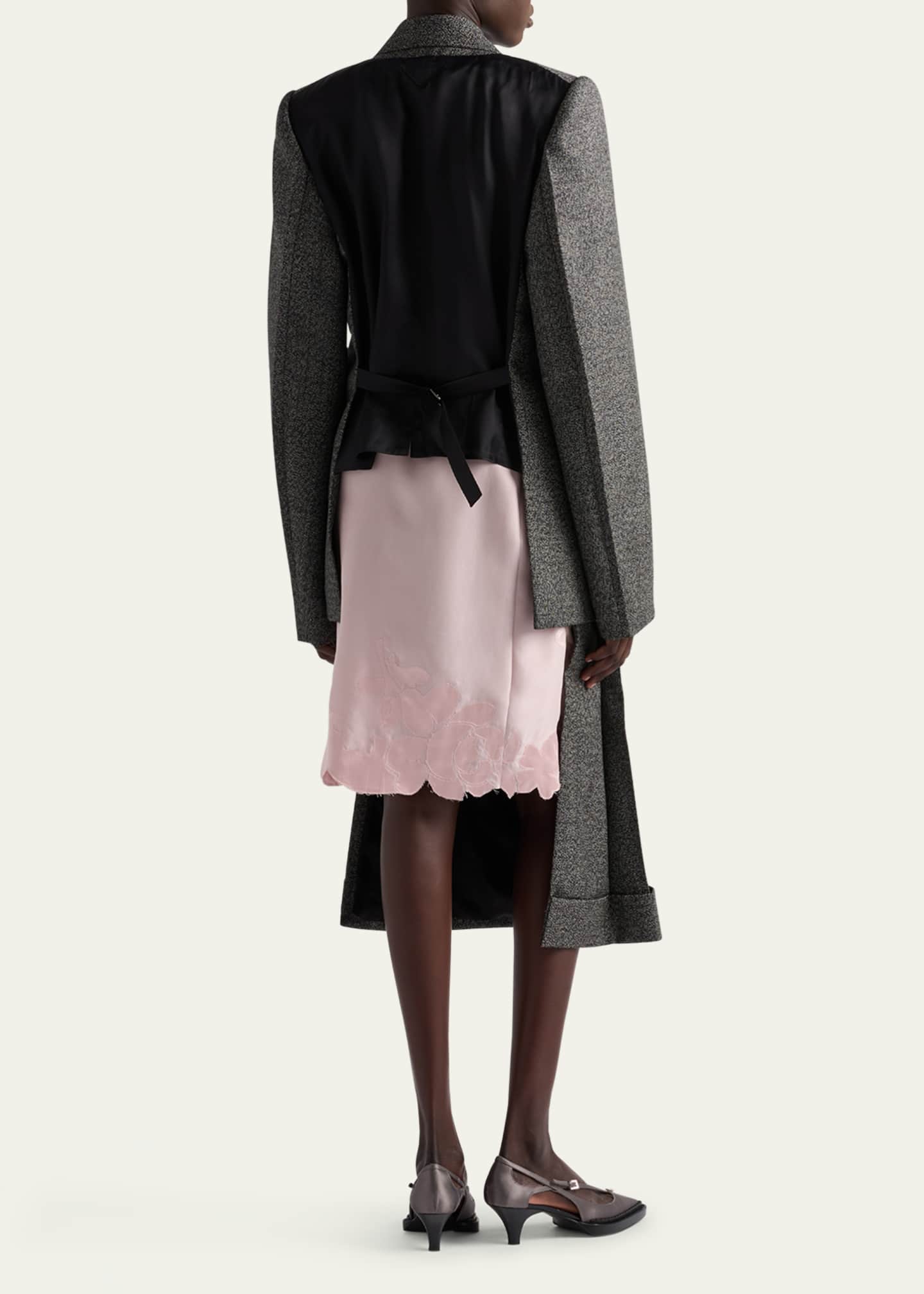 Prada Mermaid Mouline Wool Midi Skirt Image 3 of 3