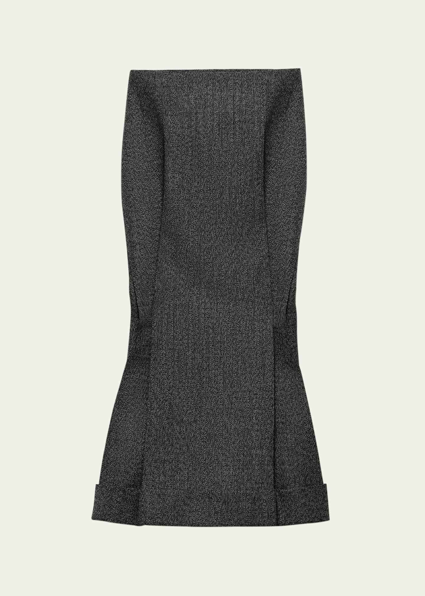 Prada Mermaid Mouline Wool Midi Skirt Image 1 of 3