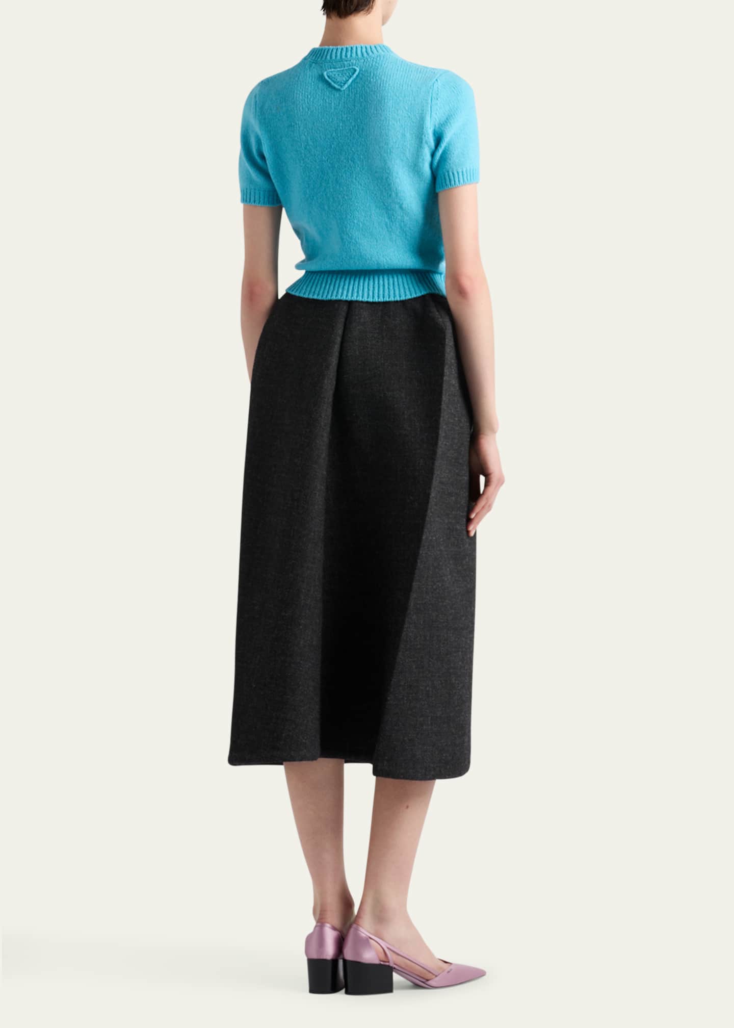 Prada Short Sleeve Cashmere Sweater - Bergdorf Goodman