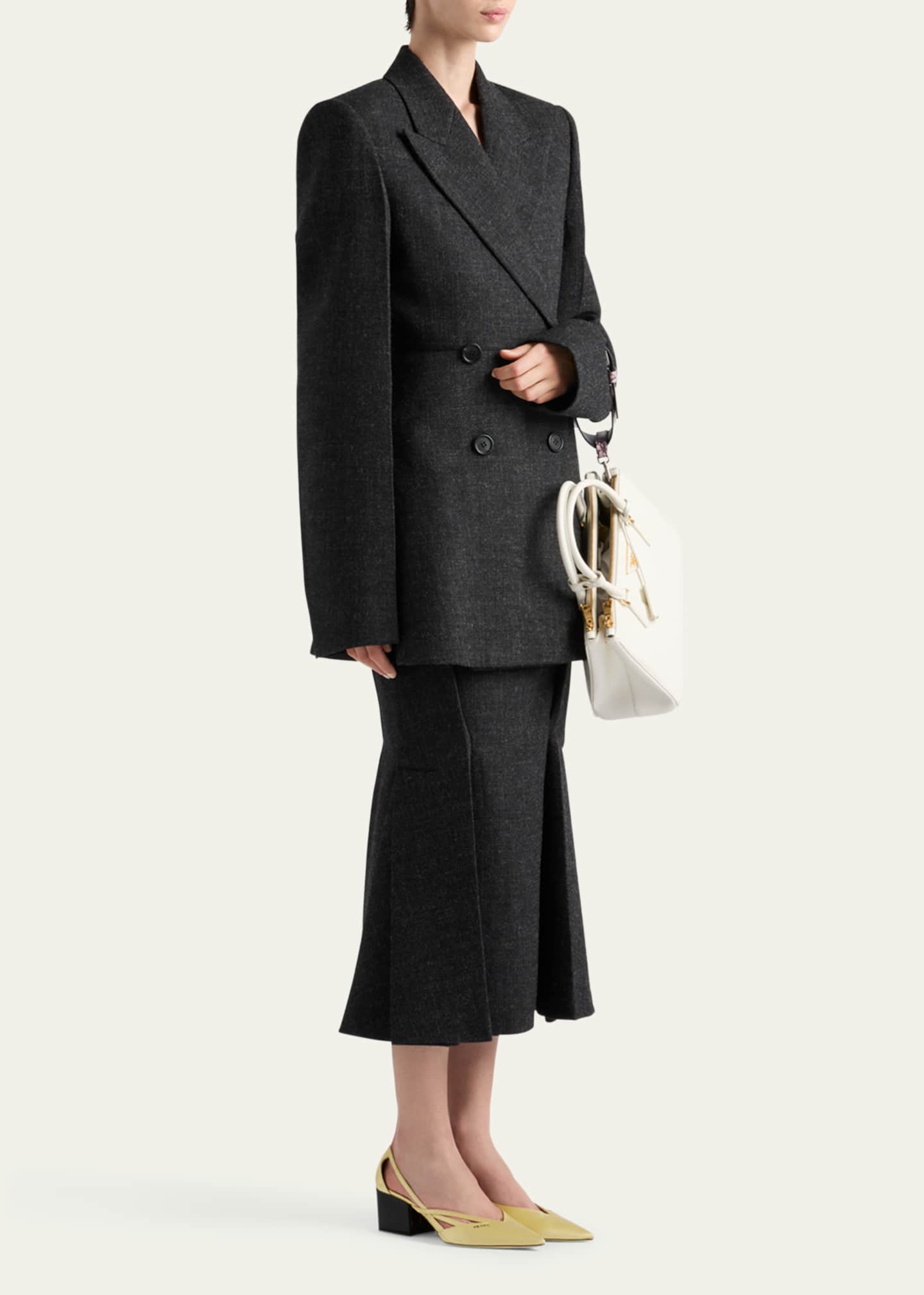 Prada Double Breasted Tailored Wool Jacket Image 2 of 3