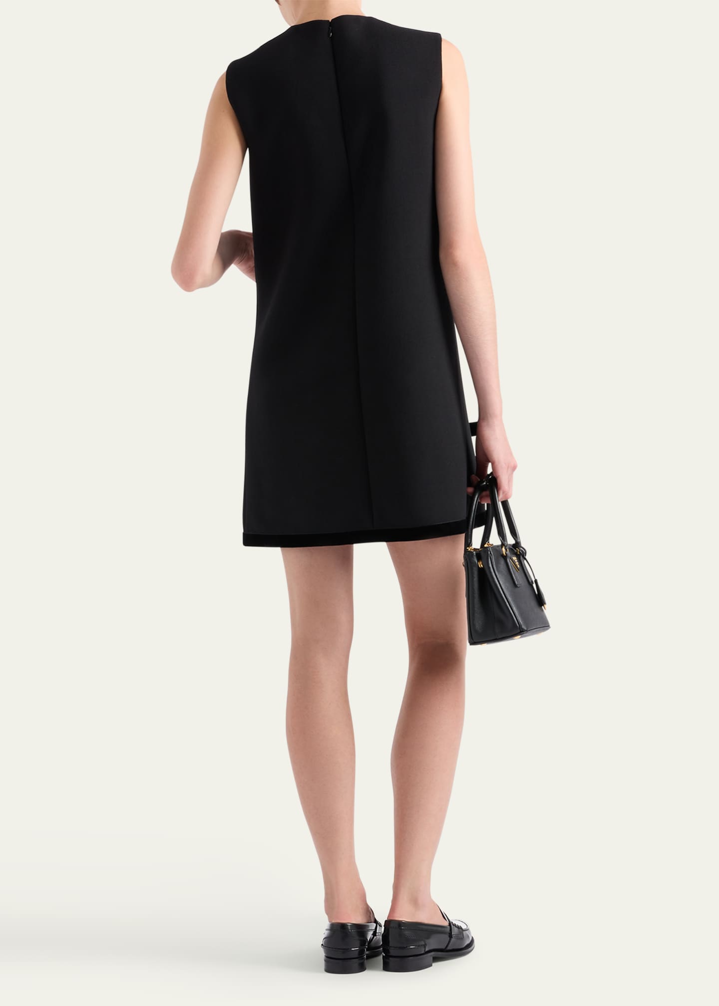 Prada Bow Slit Wool Mini Dress Image 3 of 3