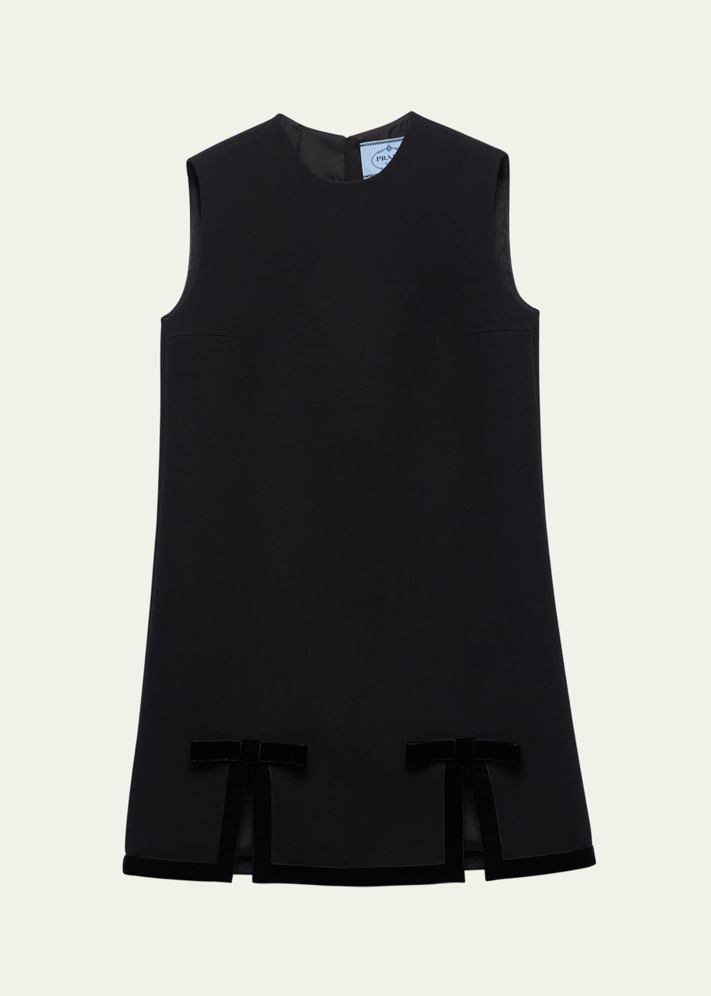 Prada Bow Slit Wool Mini Dress Image 1 of 3