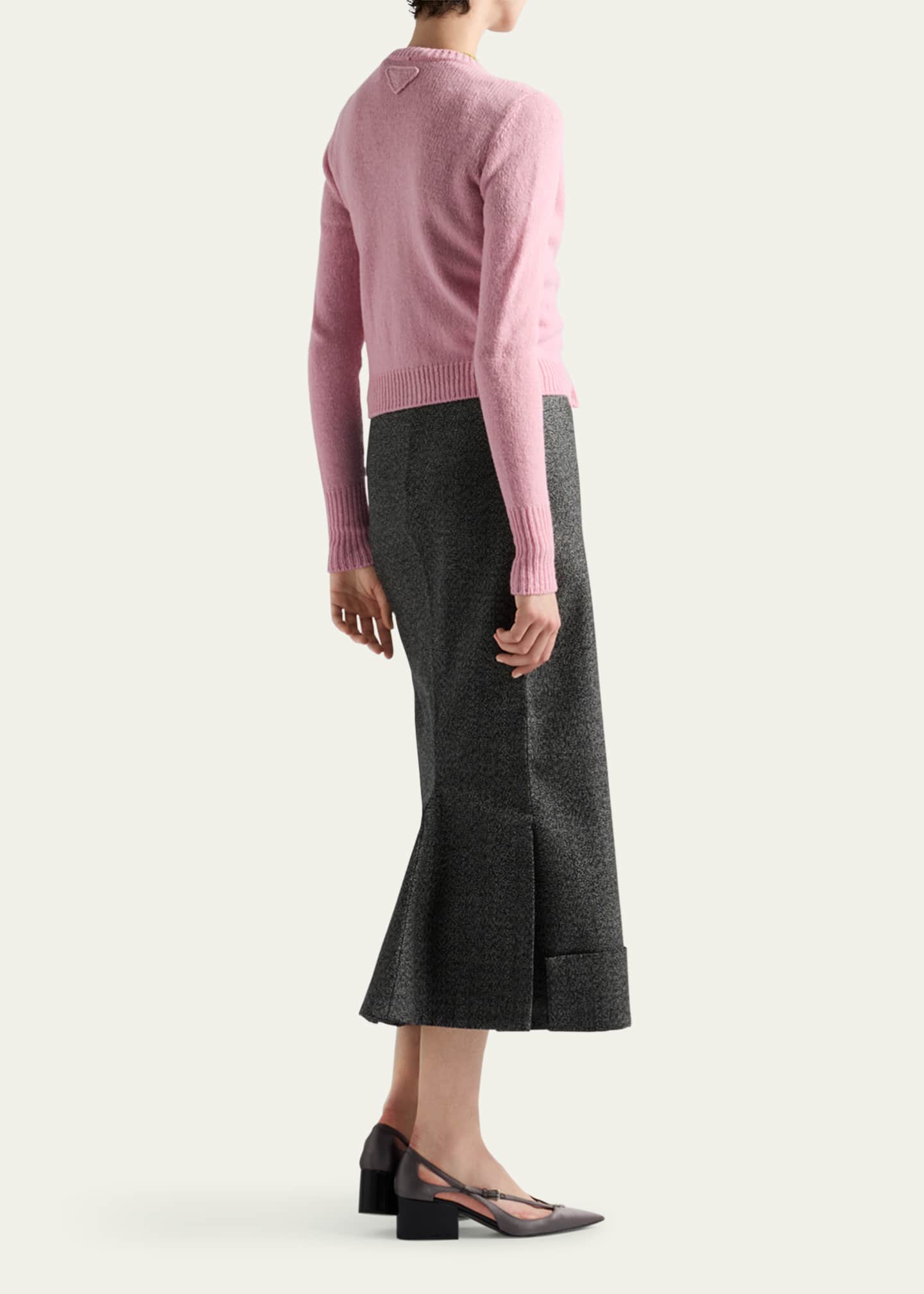 Prada Mouline Wool Midi Skirt Image 3 of 4