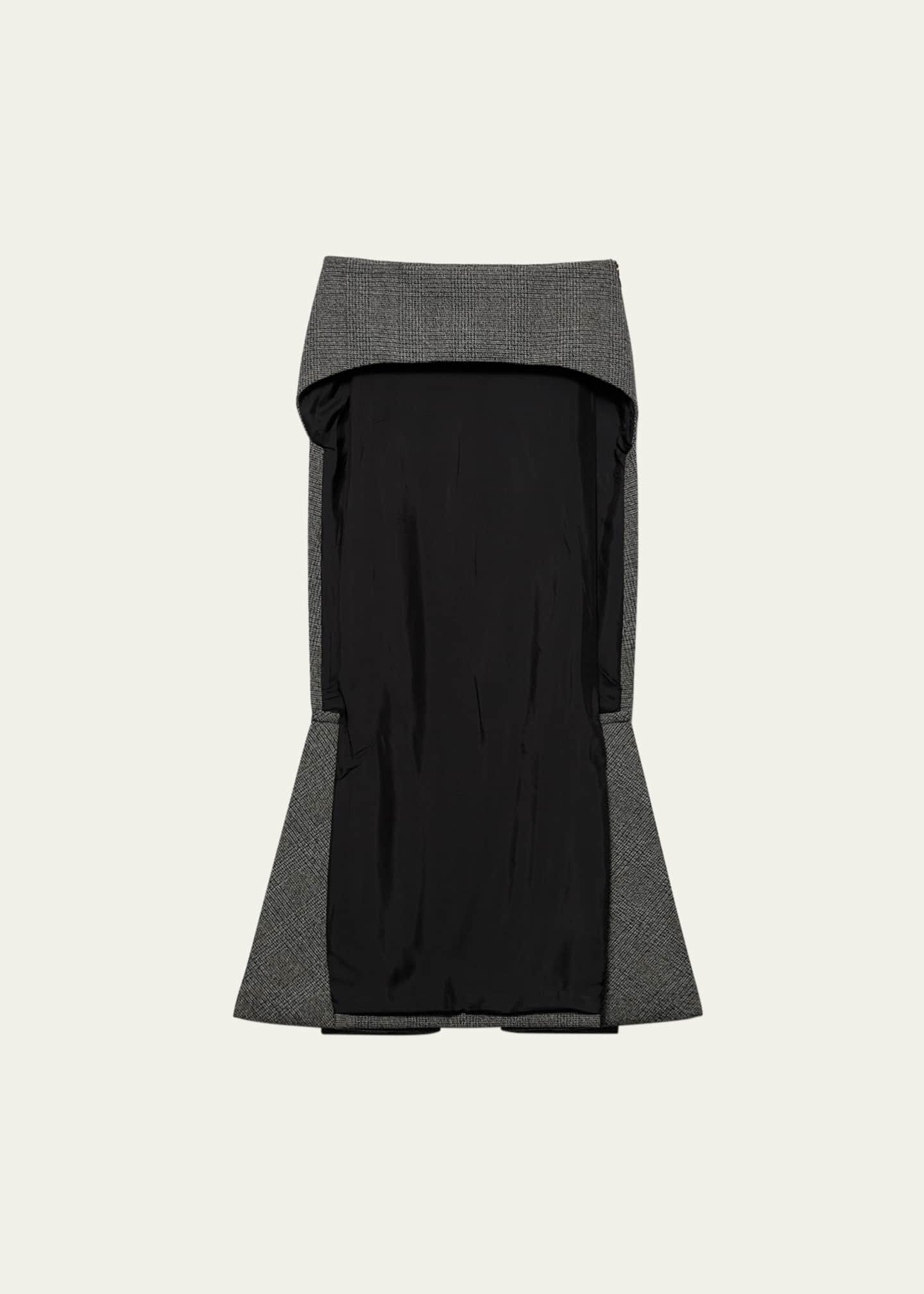 Prada Deconstructed Prince of Wales Checked Wool Mermaid Skirt Image 1 of 4