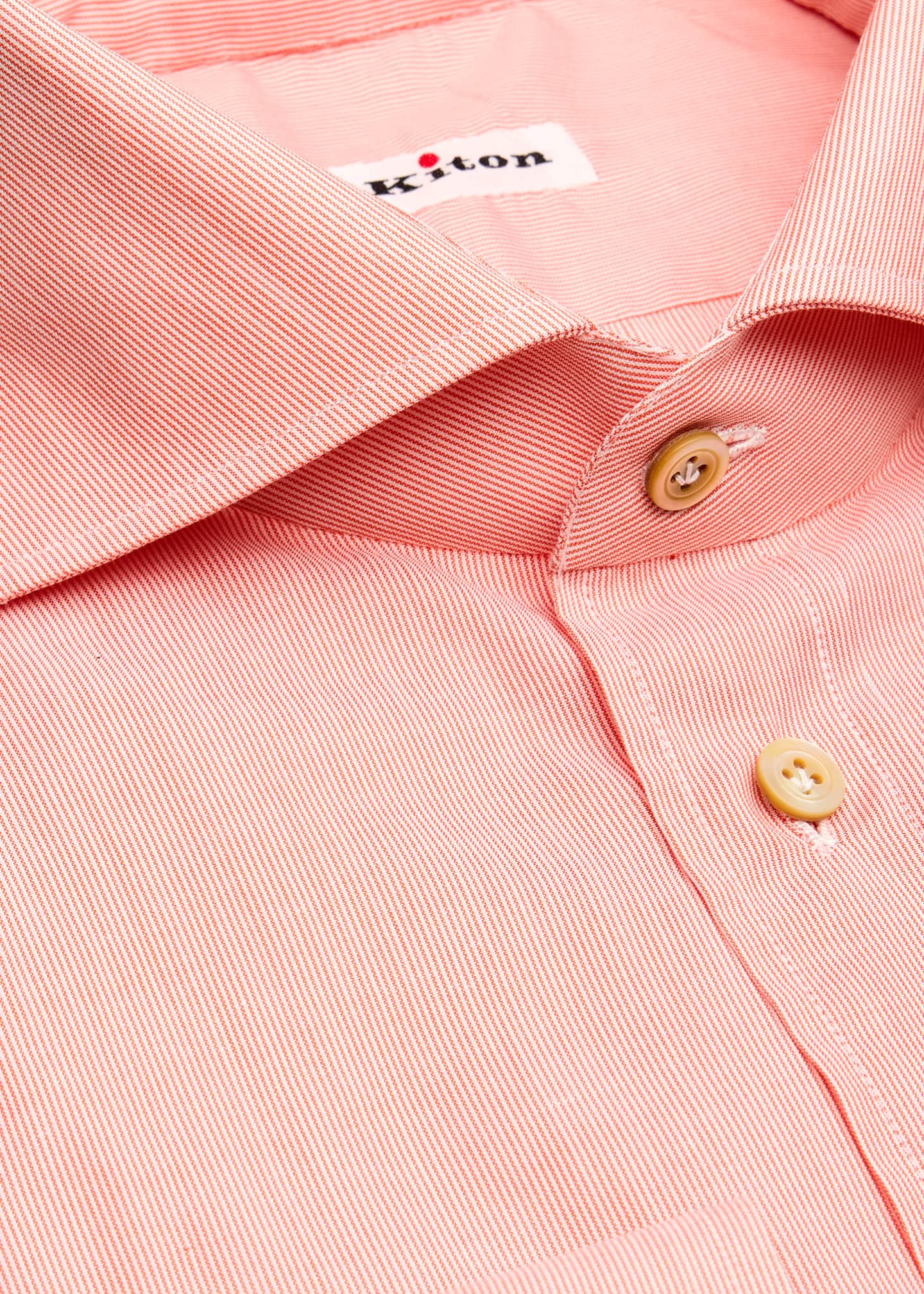 Kiton Men's Poplin Mini Stripe Dress Shirt Image 2 of 2