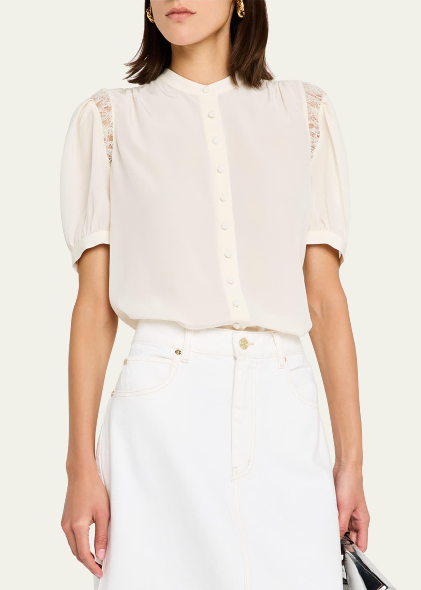 Lace Shoulder Blouse