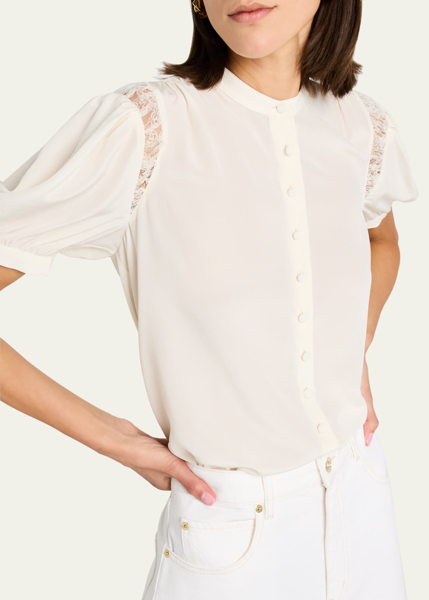 Lace Shoulder Blouse
