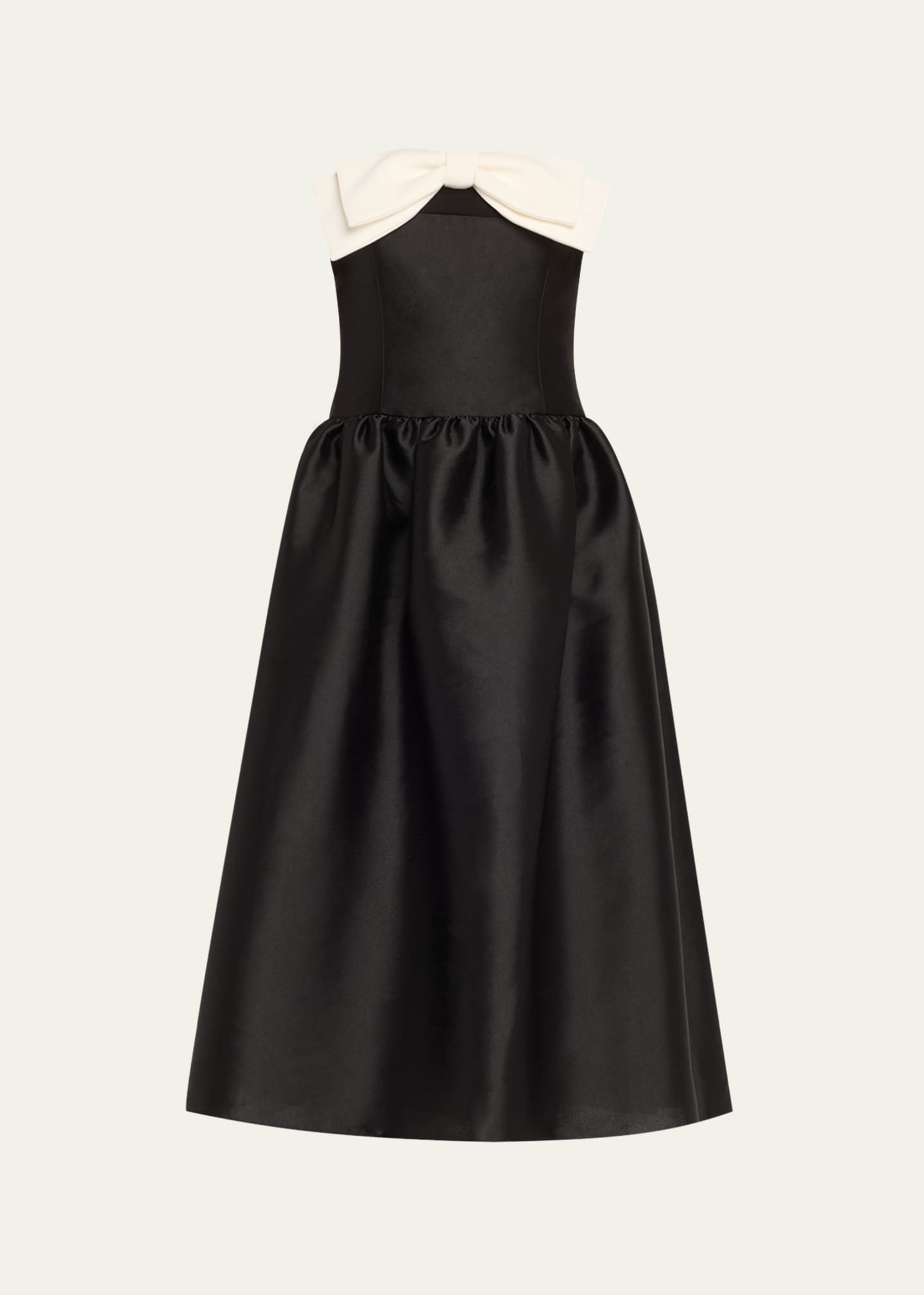 Self-Portrait Taffeta Bow Midi Dress Image 1 of 5
