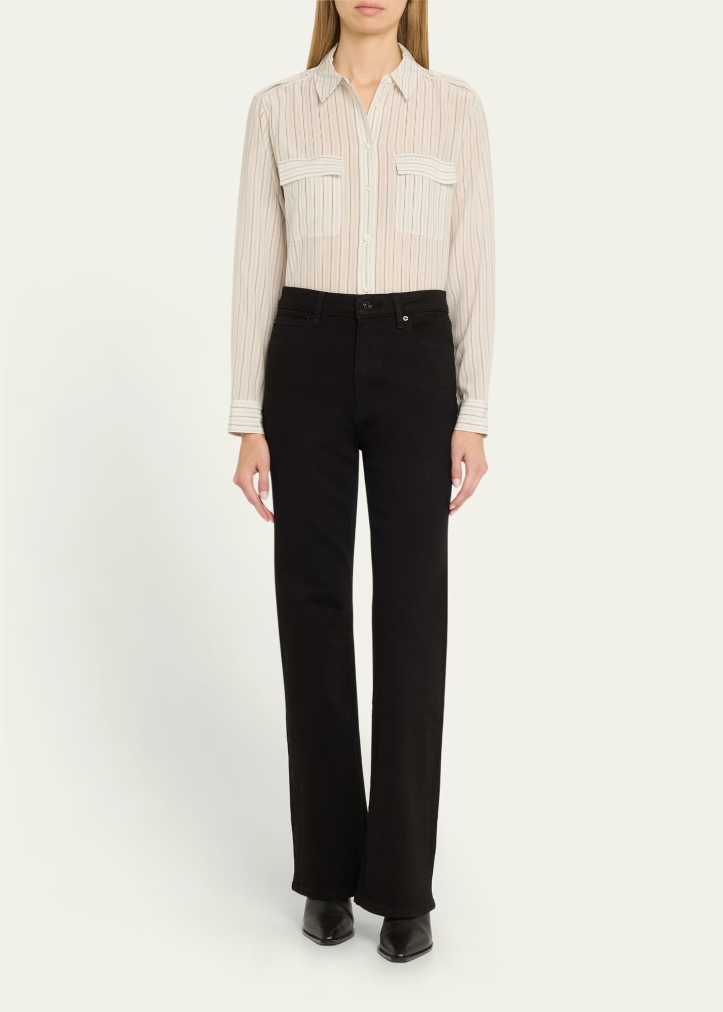 FRAME The Arrow Mid-Rise Straight Denim Jeans Image 2 of 5