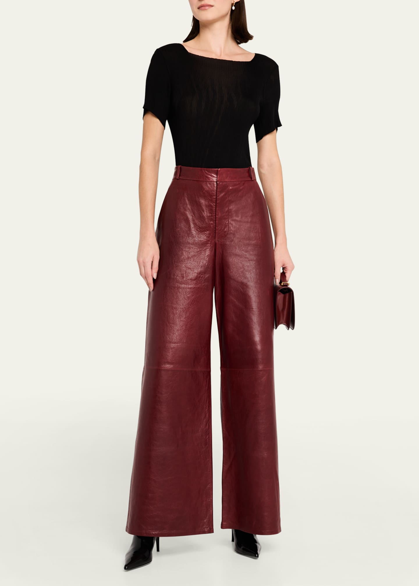 FRAME The Wide Leather Trousers Image 2 of 5