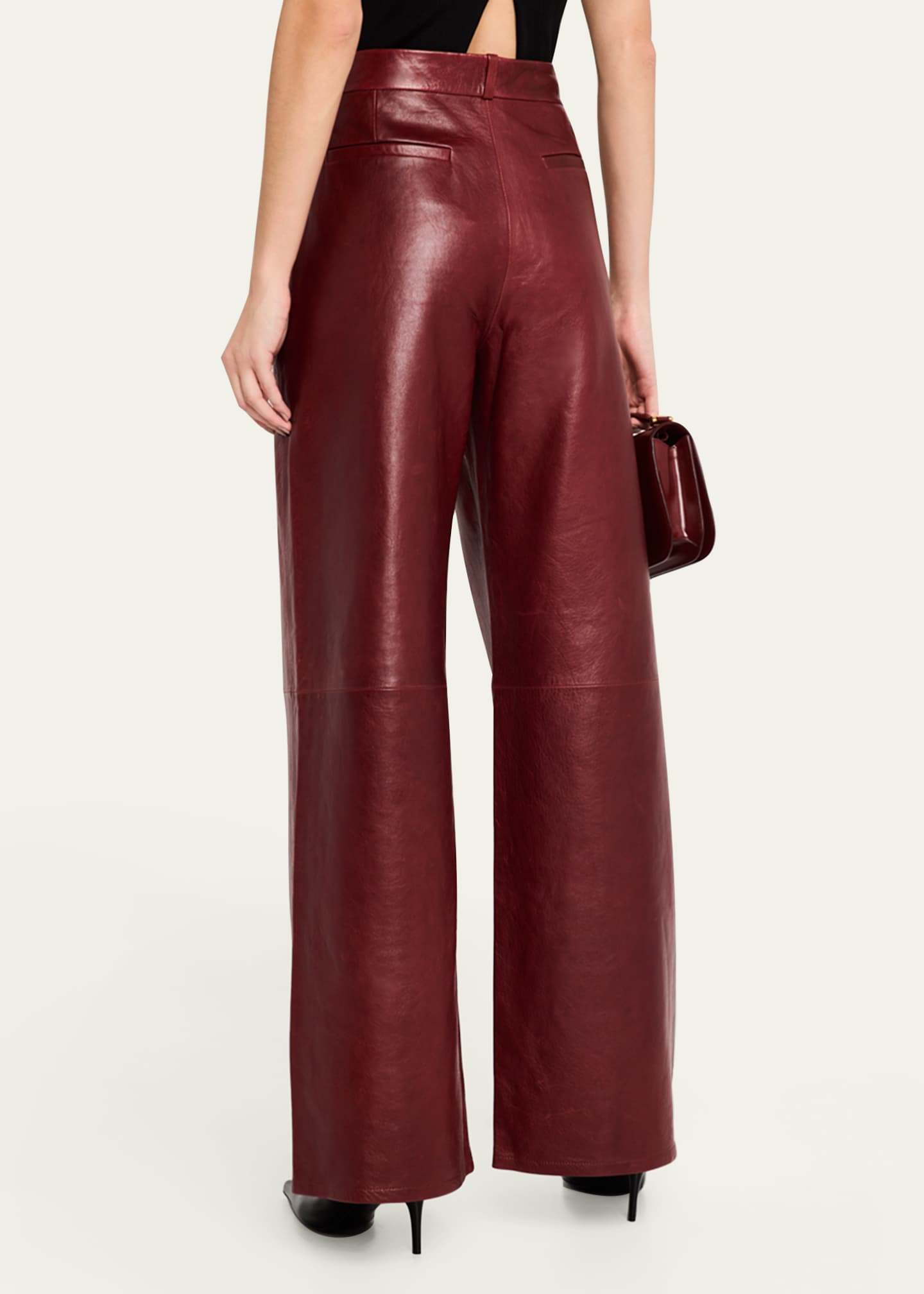 FRAME The Wide Leather Trousers Image 3 of 5