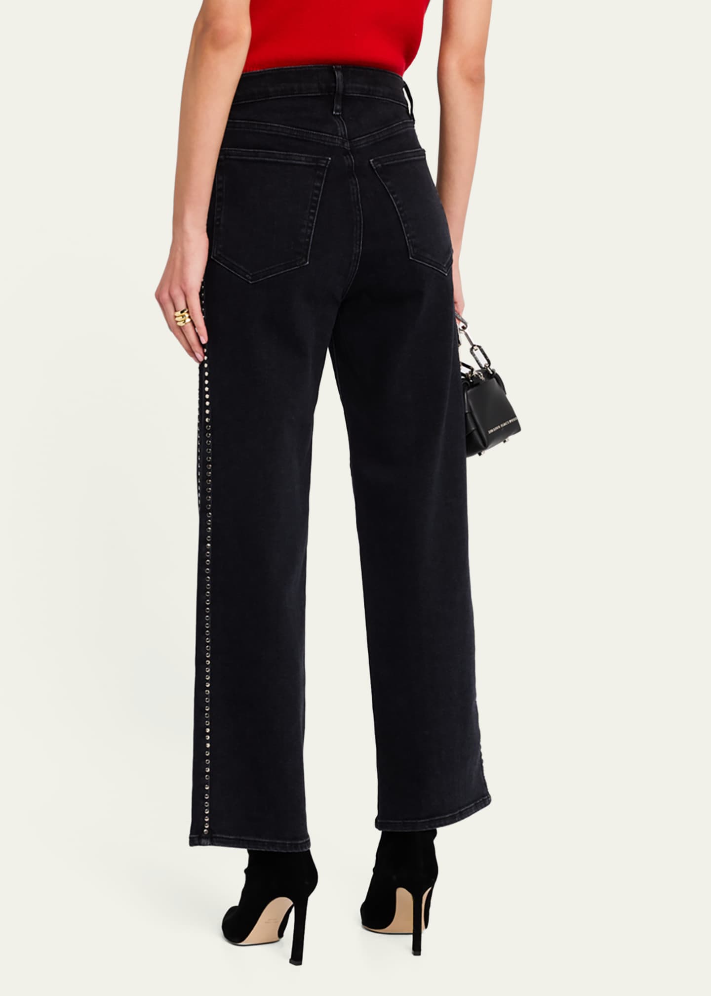 FRAME Le Sleek Straight Studded Jeans Image 3 of 5