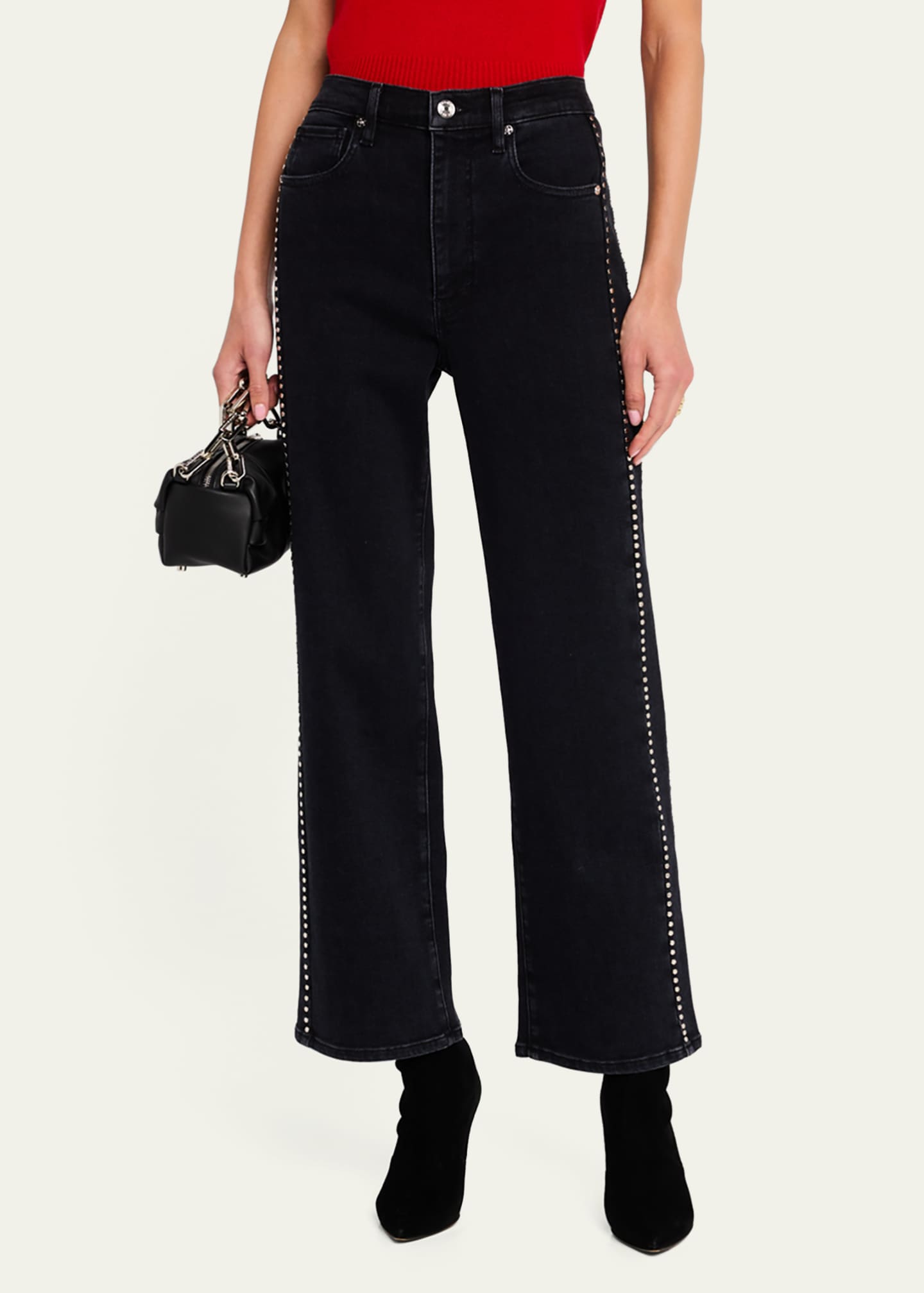 FRAME Le Sleek Straight Studded Jeans Image 4 of 5