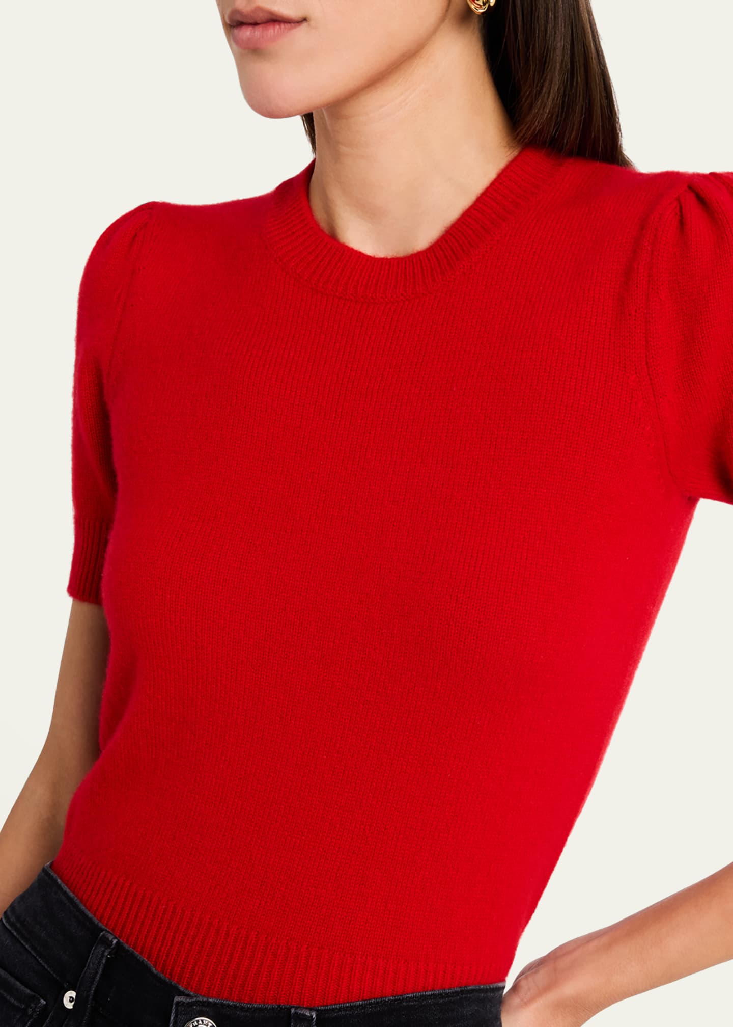 FRAME Short-Sleeve Cashmere Sweater Image 5 of 5