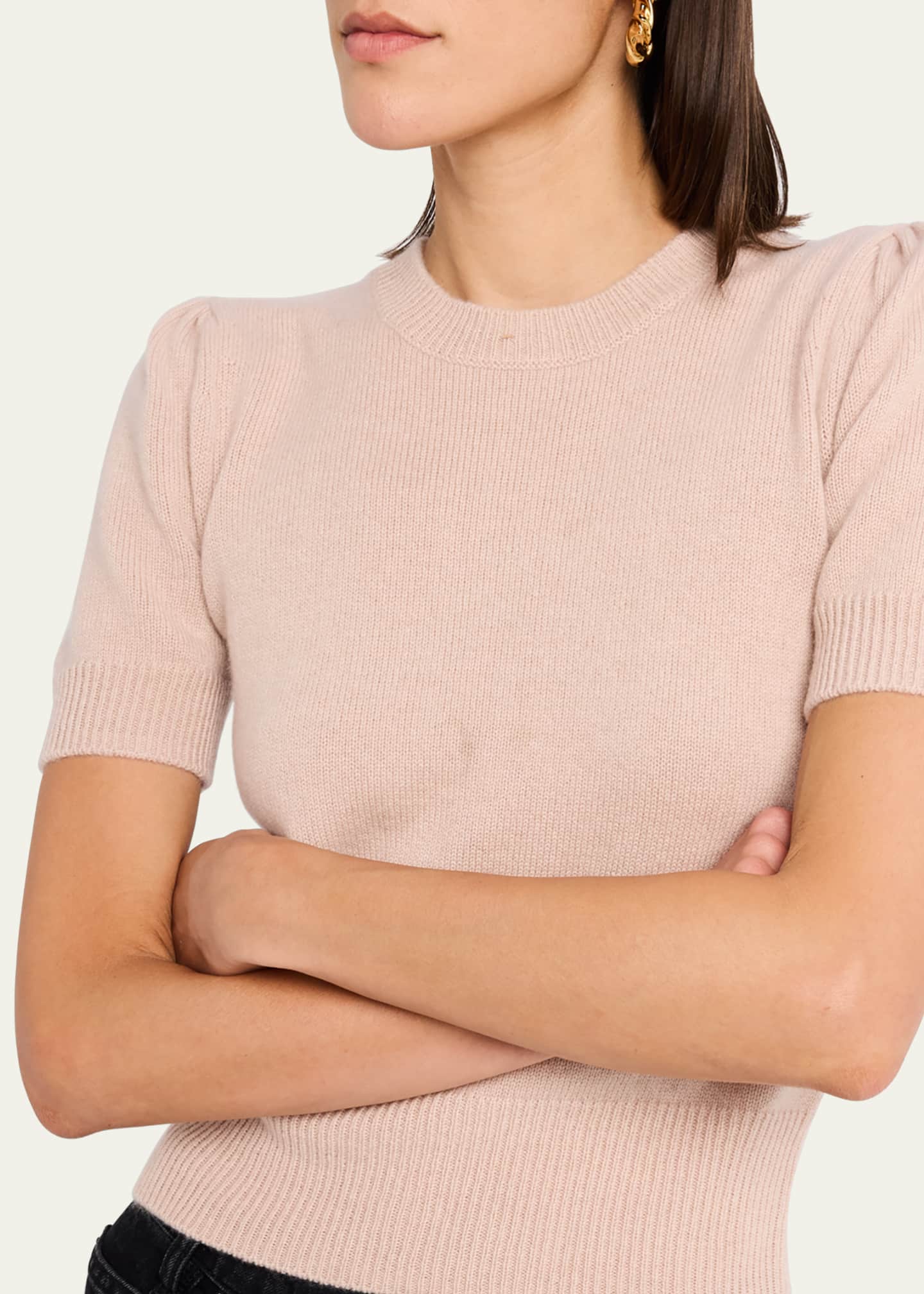 FRAME Short-Sleeve Cashmere Sweater Image 5 of 5