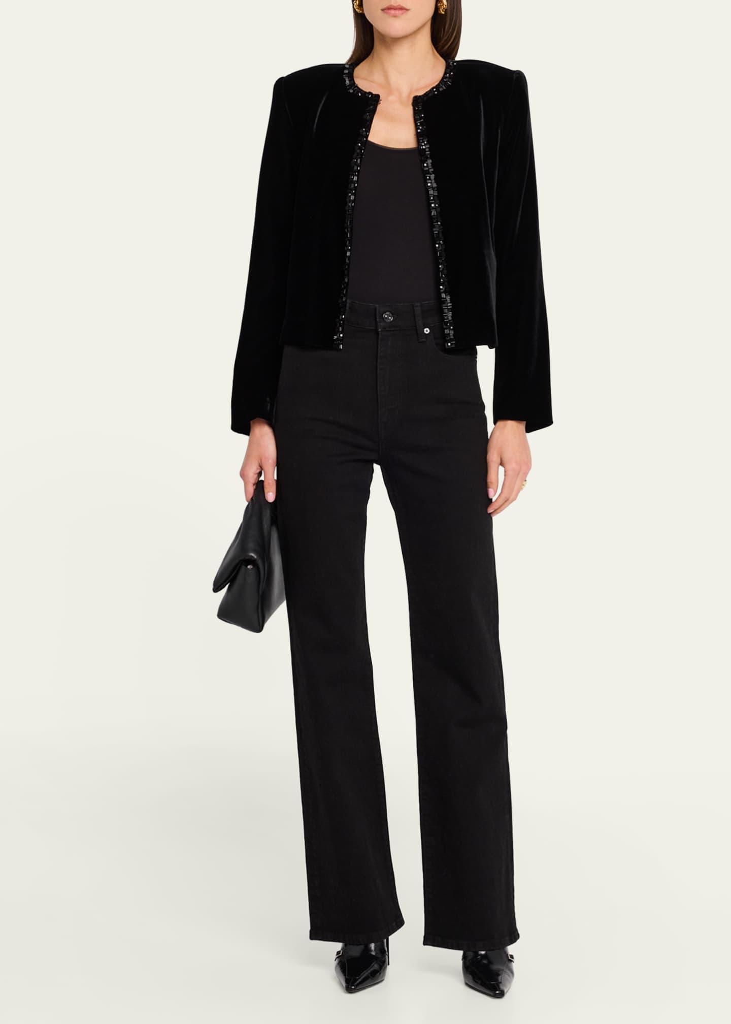 FRAME Embellished Velvet Jacket Image 2 of 5