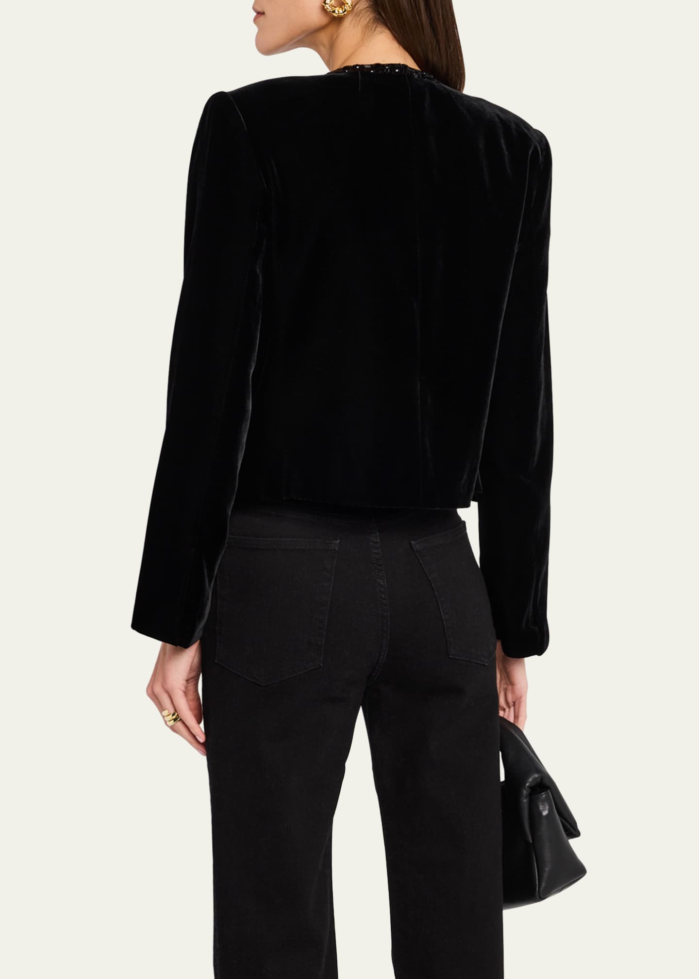 FRAME Embellished Velvet Jacket Image 3 of 5