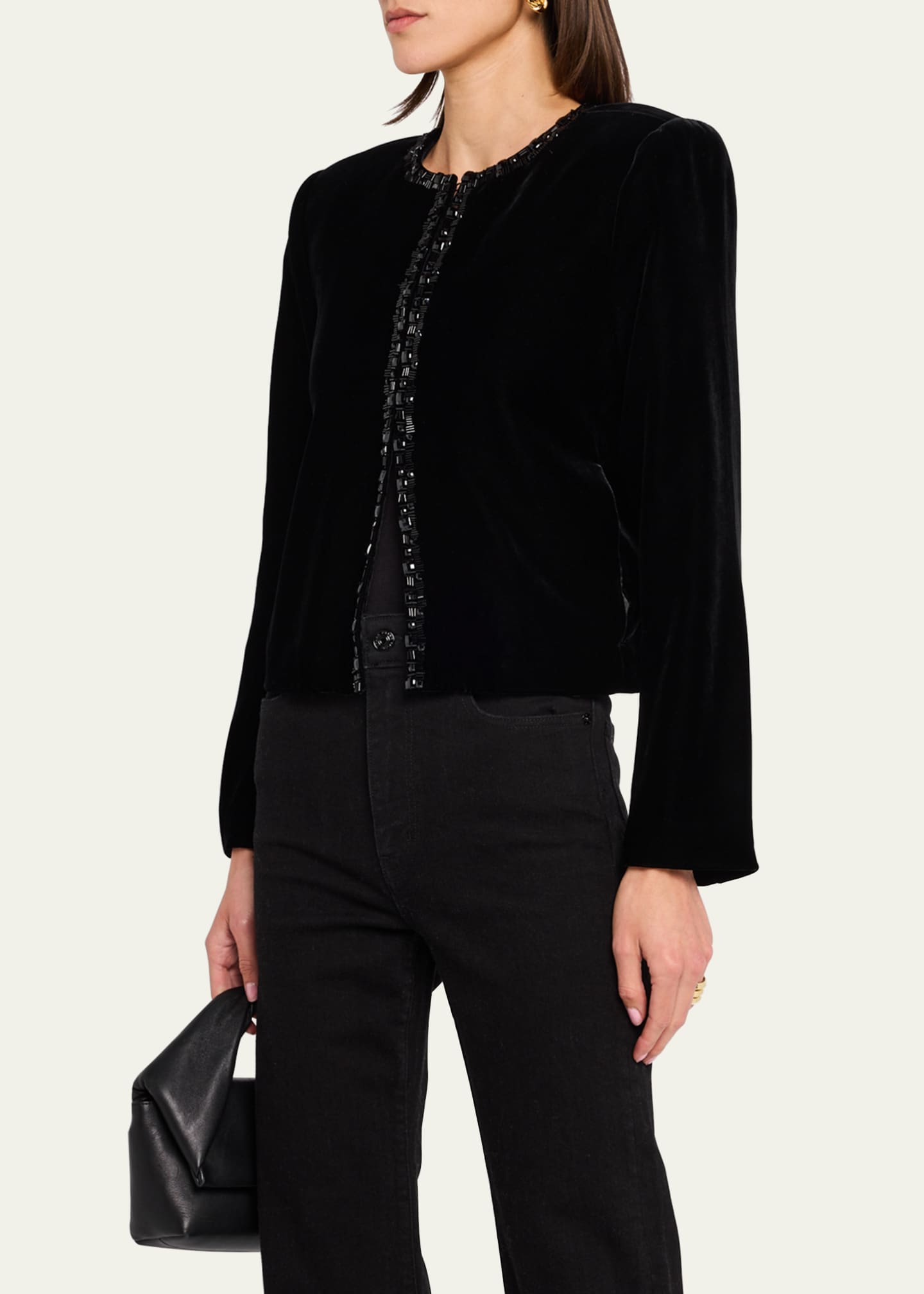 FRAME Embellished Velvet Jacket Image 4 of 5