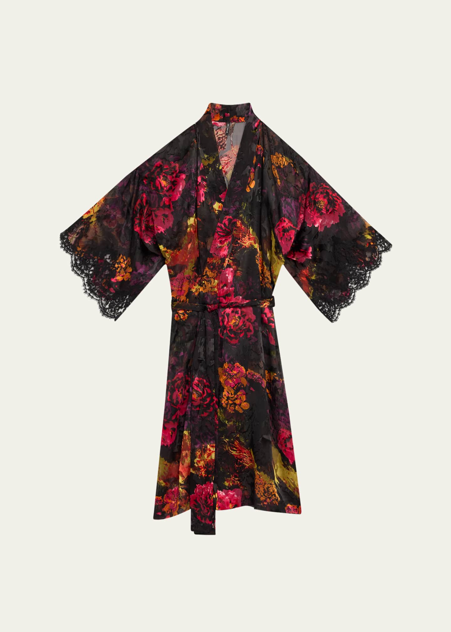 Lise Charmel Floral Lace-Trim Robe - Bergdorf Goodman