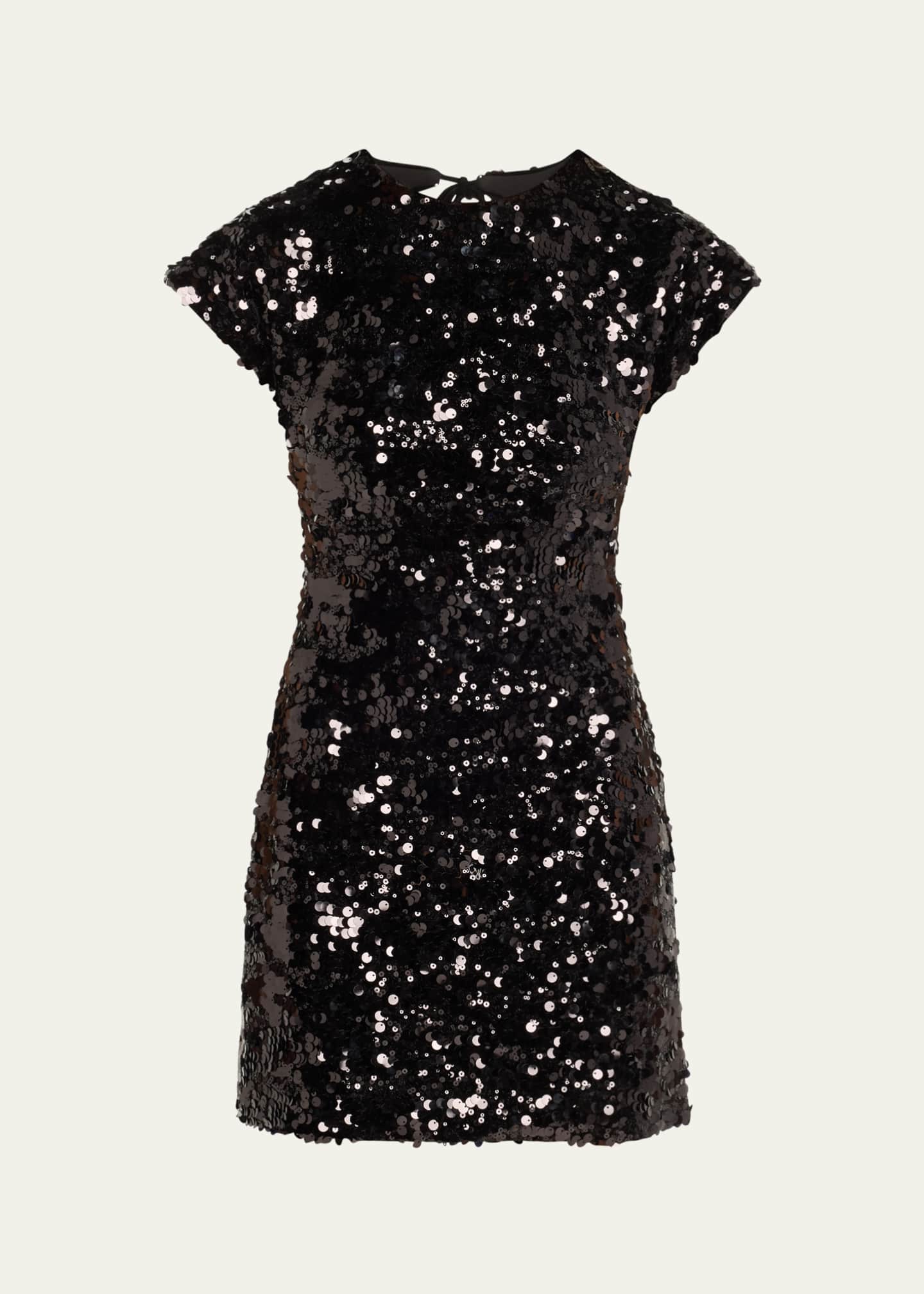 Ganni Sequined Tie Mini Dress Image 1 of 5