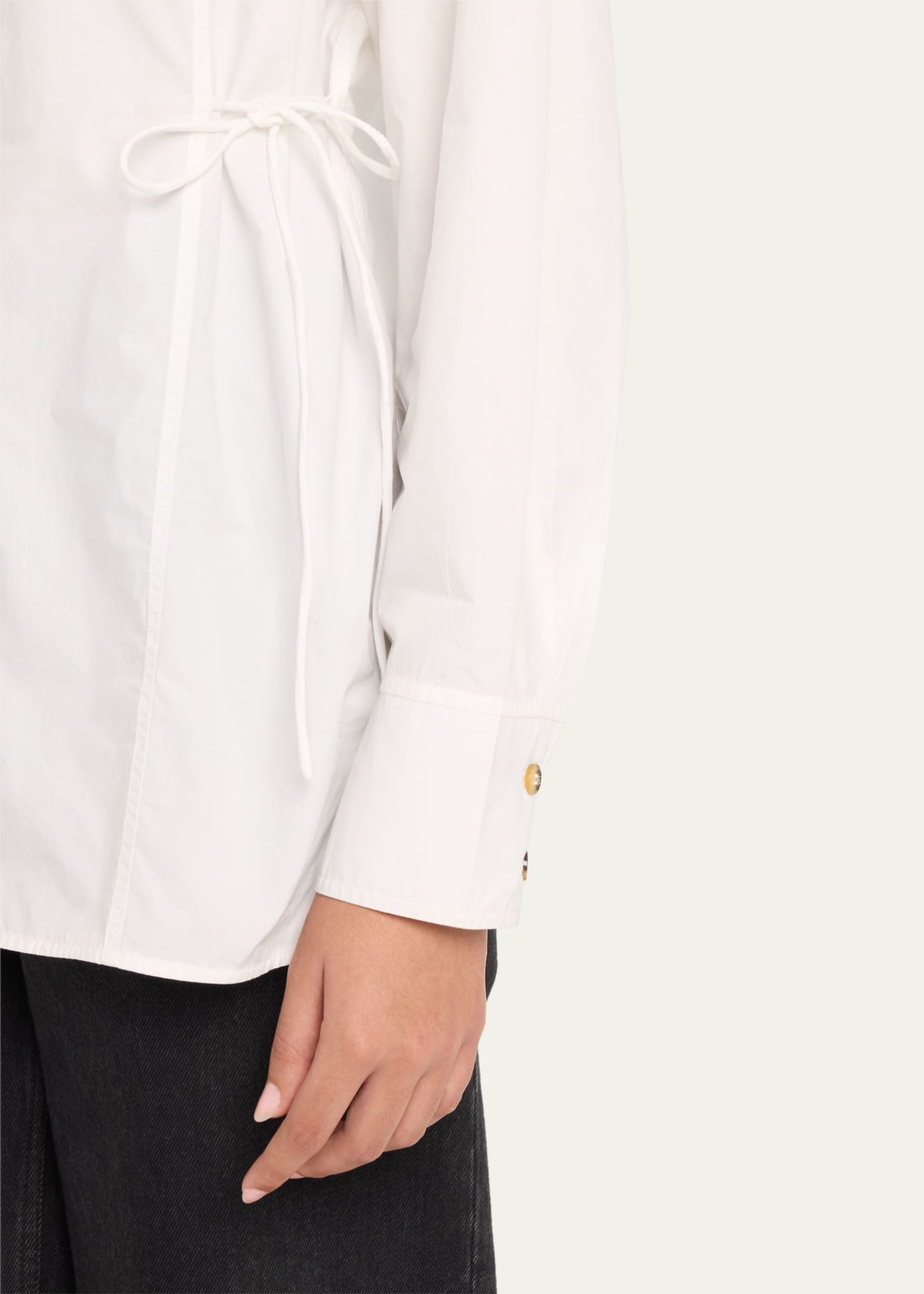 Ganni Poplin Oversized Tie String Shirt Image 5 of 5
