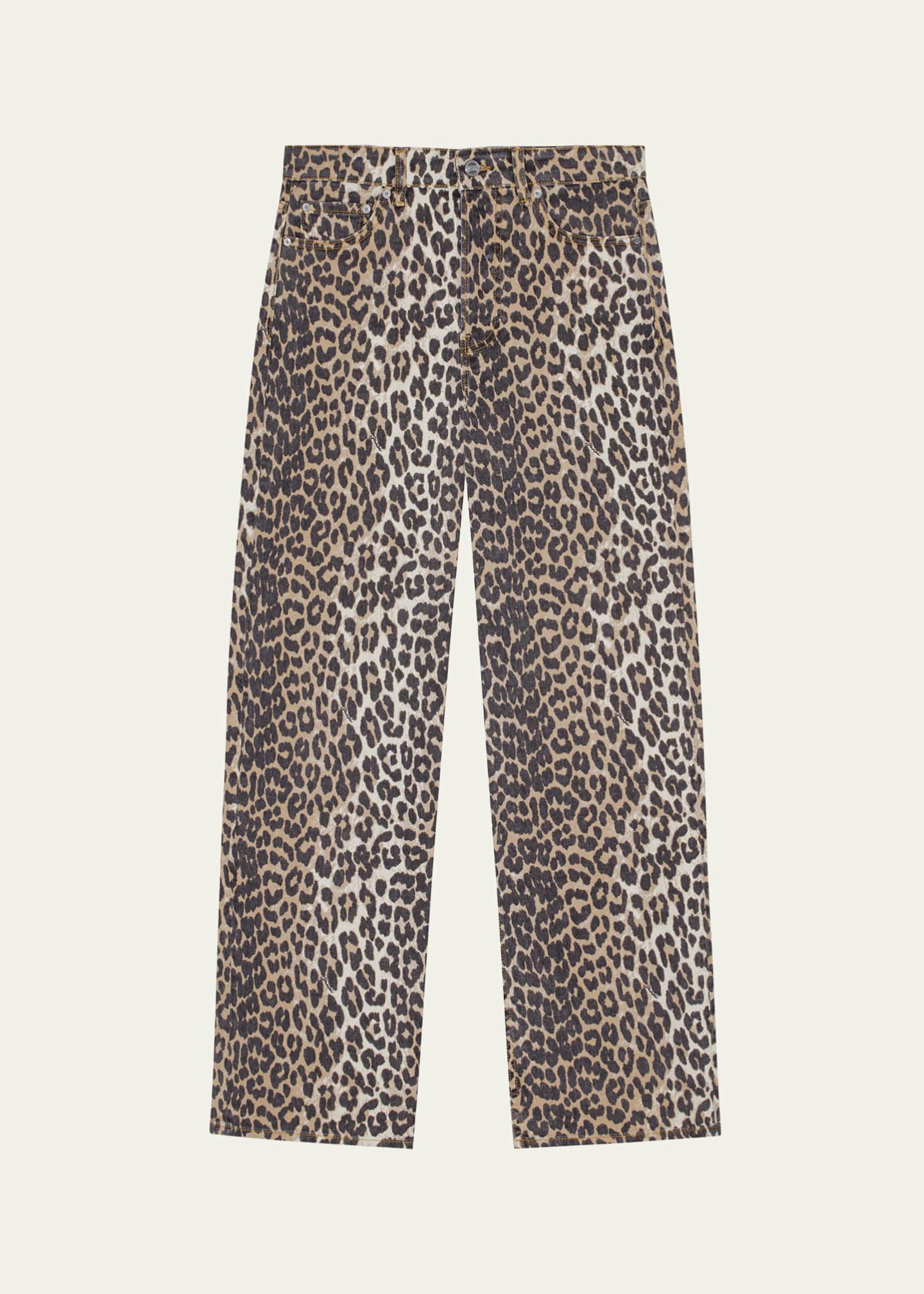 Ganni Izey Leopard Print Jeans