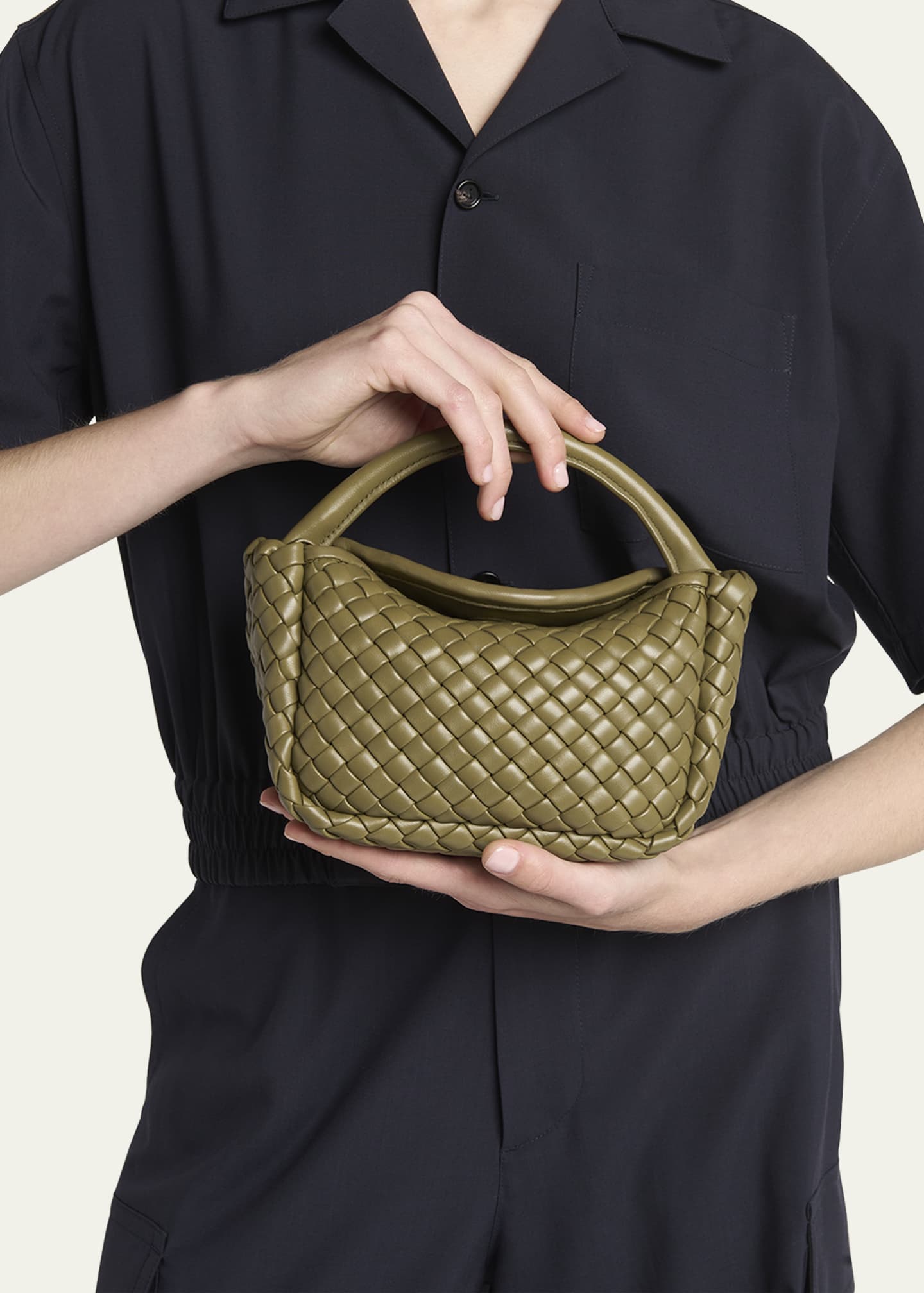 Bottega Veneta Cobble Mini Leather Top-Handle Bag Image 2 of 6