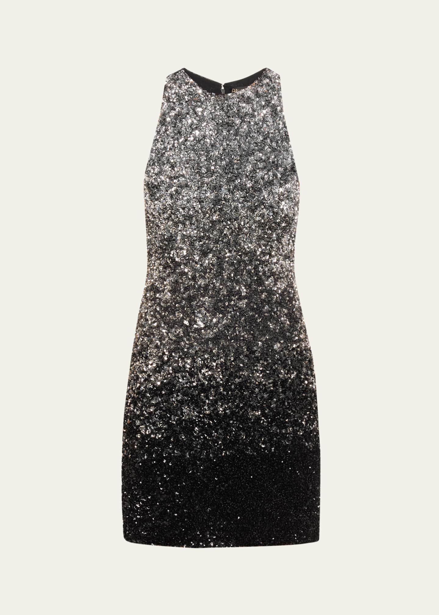 Alice + Olivia Pania Sequined Ombre Racerback Mini Dress