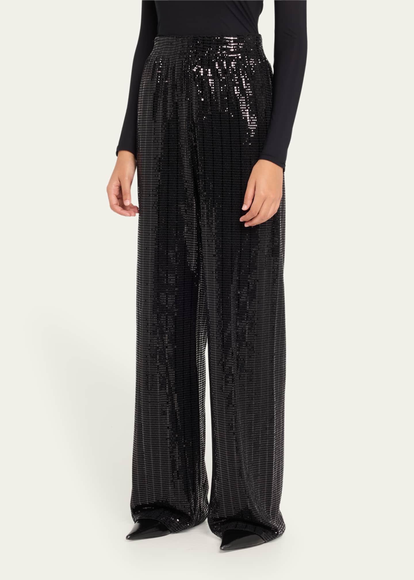 Alice + Olivia Elba Sequined StraightLeg Pants Bergdorf Goodman