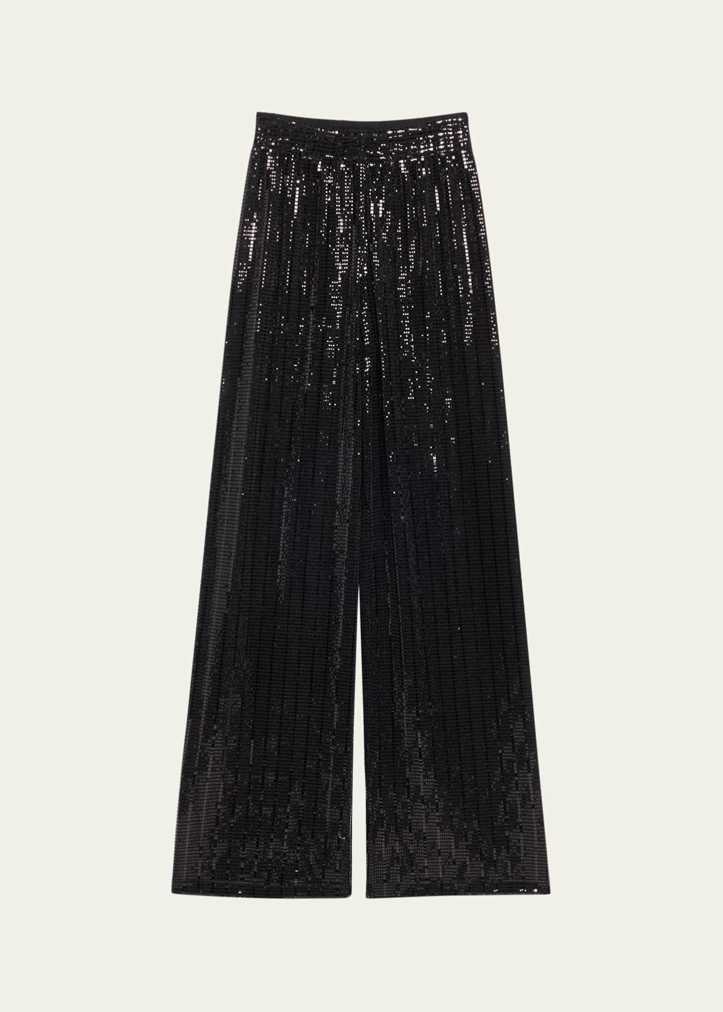 Alice + Olivia Elba Sequined StraightLeg Pants Bergdorf Goodman
