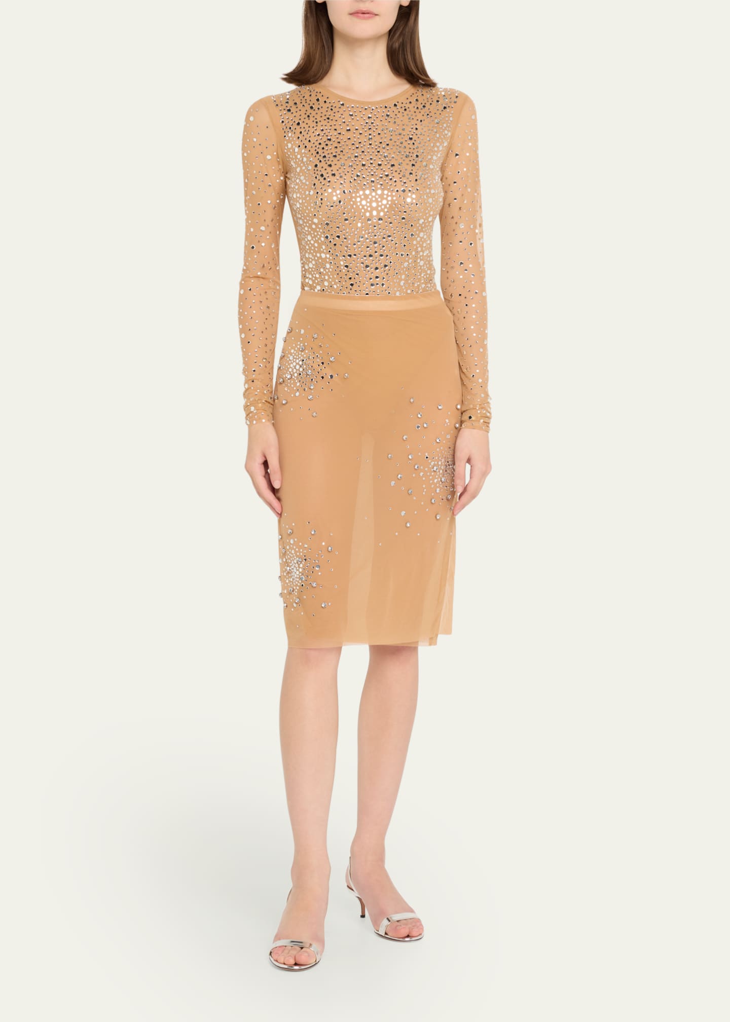 Rhinestone Splash Tulle Skirt - Thumbnail 2