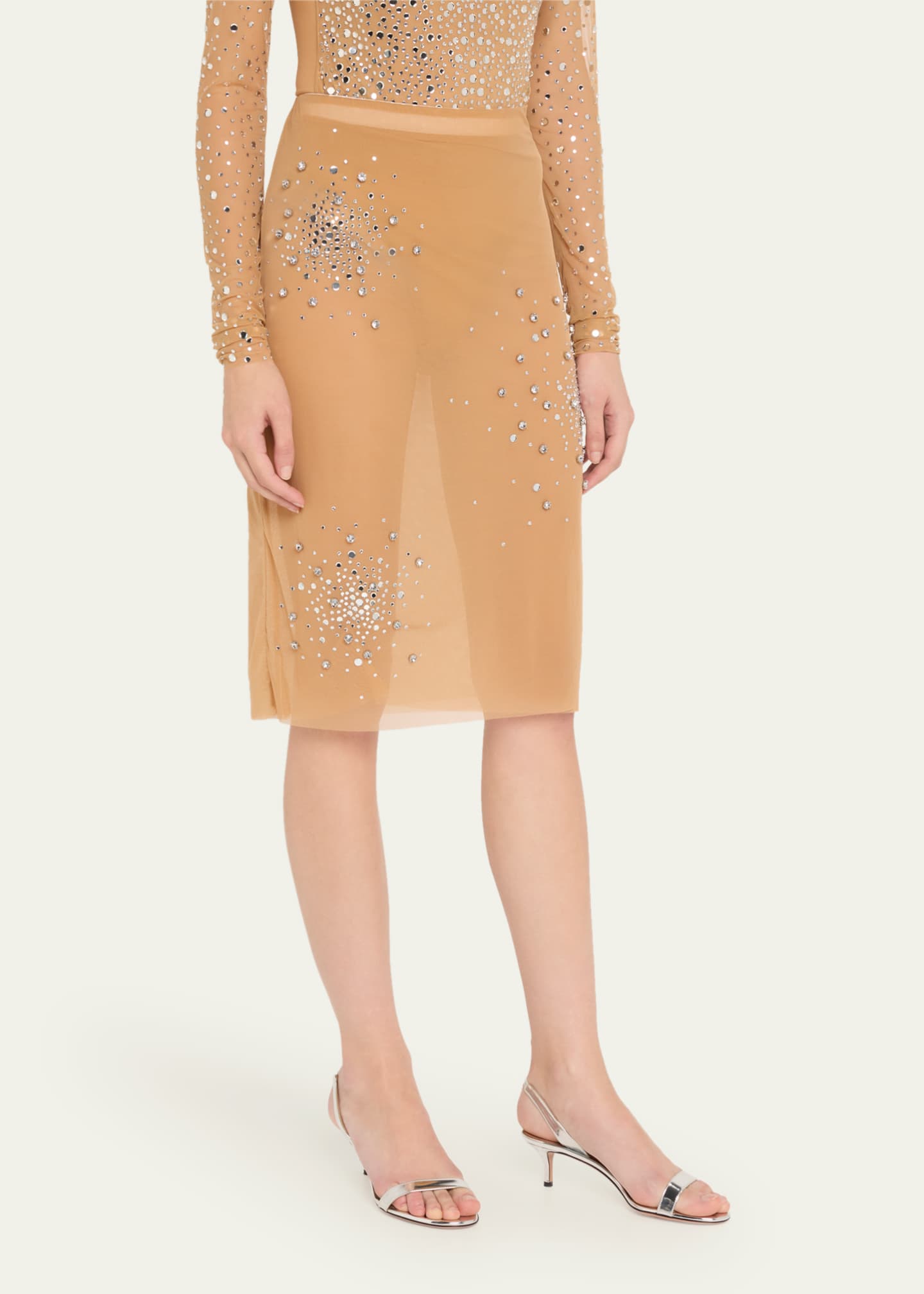 Rhinestone Splash Tulle Skirt - Thumbnail 4