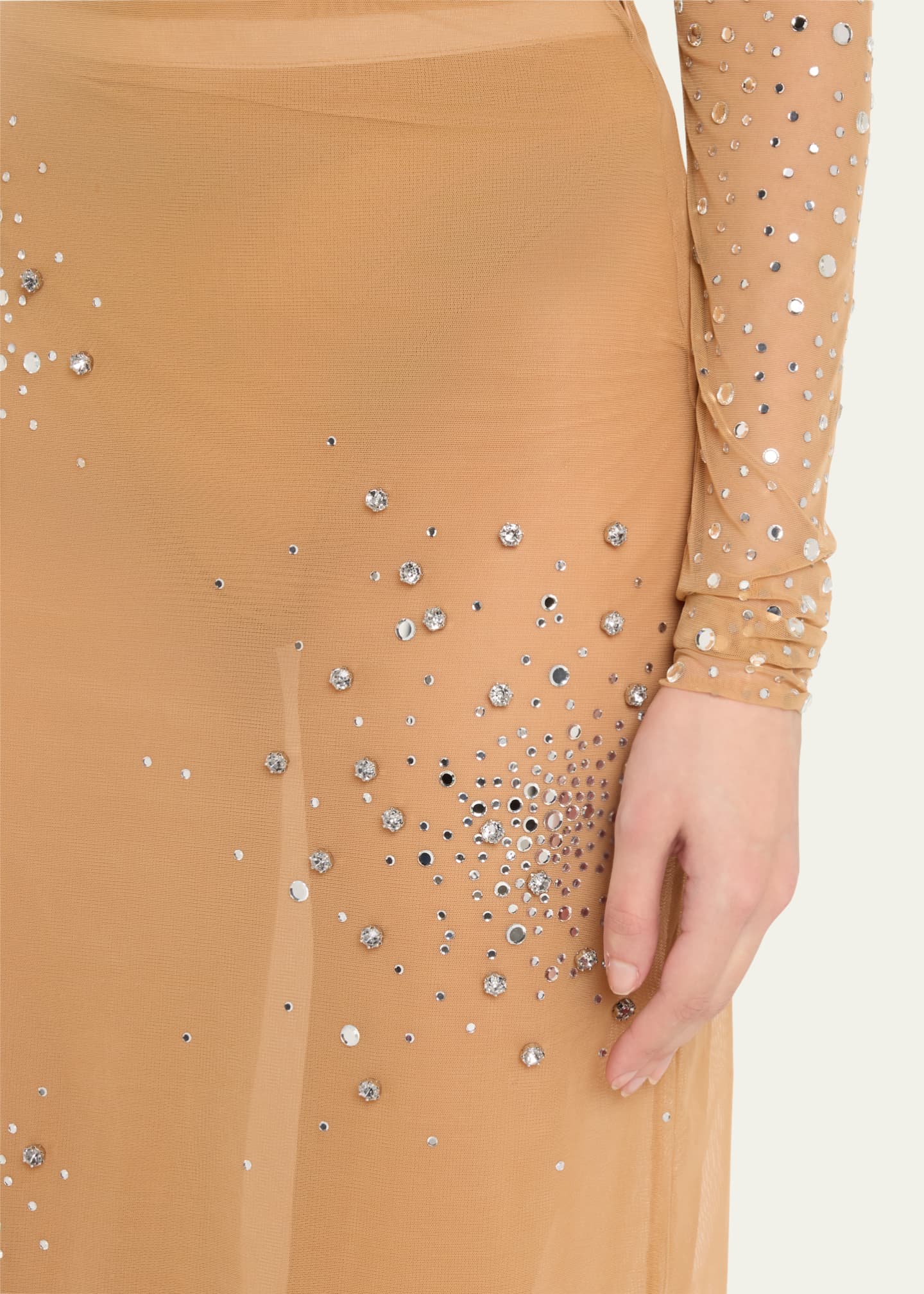Rhinestone Splash Tulle Skirt - Thumbnail 5