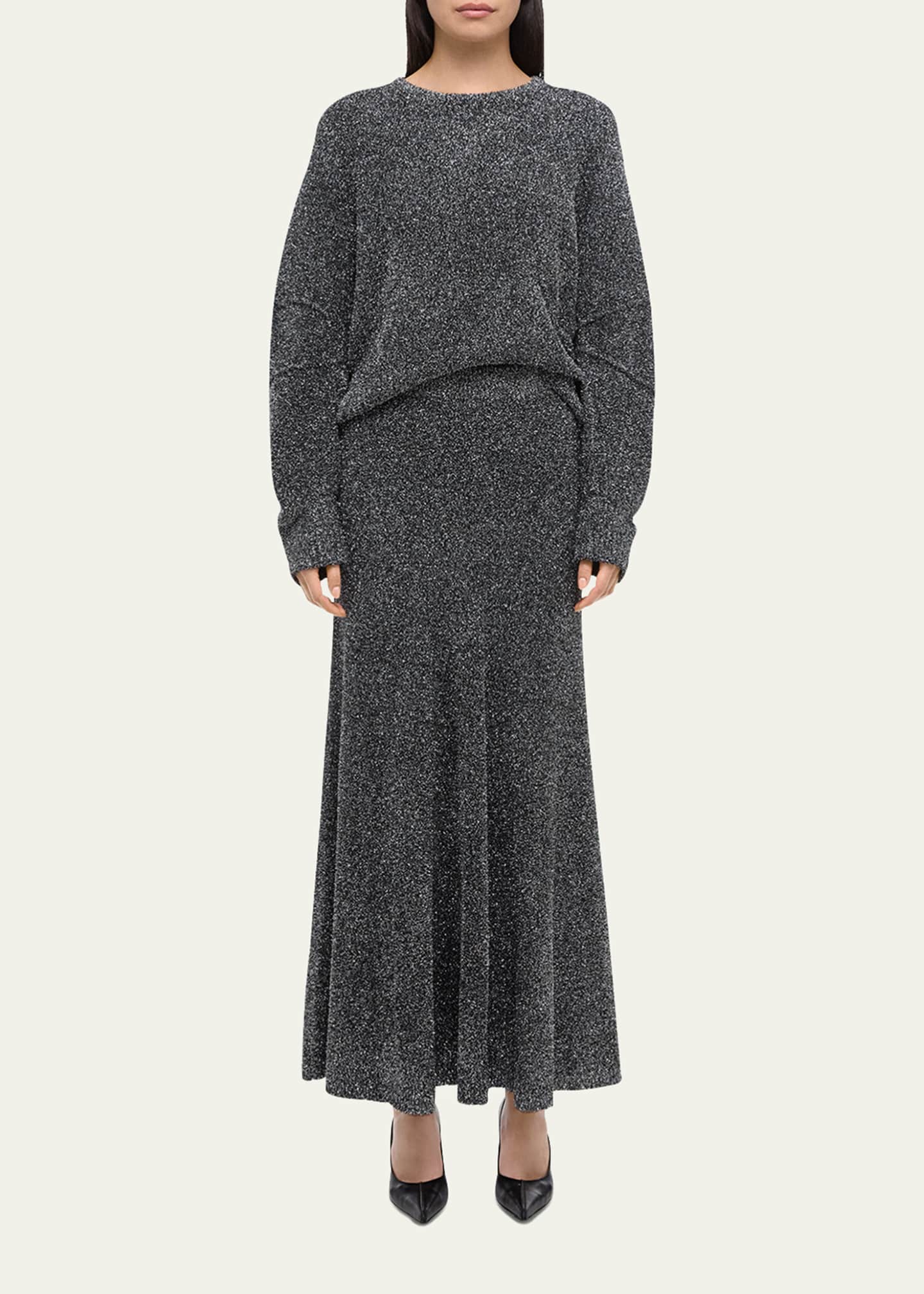 Helmut Lang Sparkly Lurex Maxi Skirt Image 2 of 5