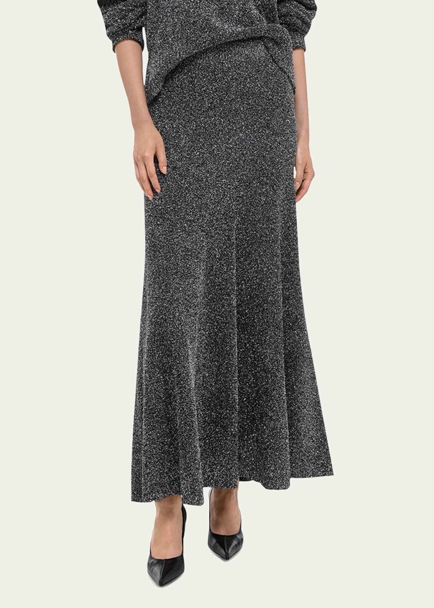 Helmut Lang Sparkly Lurex Maxi Skirt Image 4 of 5