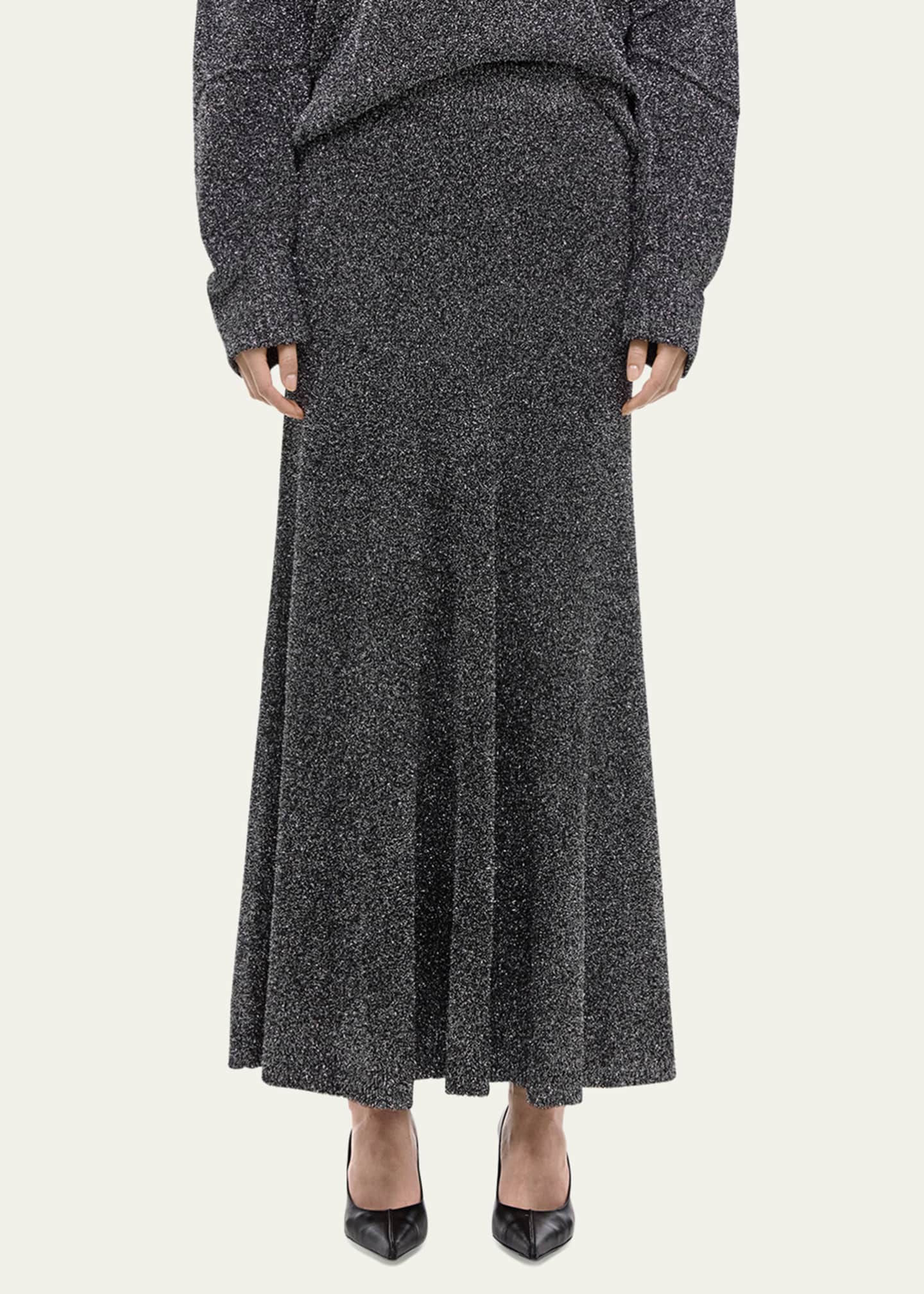 Helmut Lang Sparkly Lurex Maxi Skirt Image 5 of 5