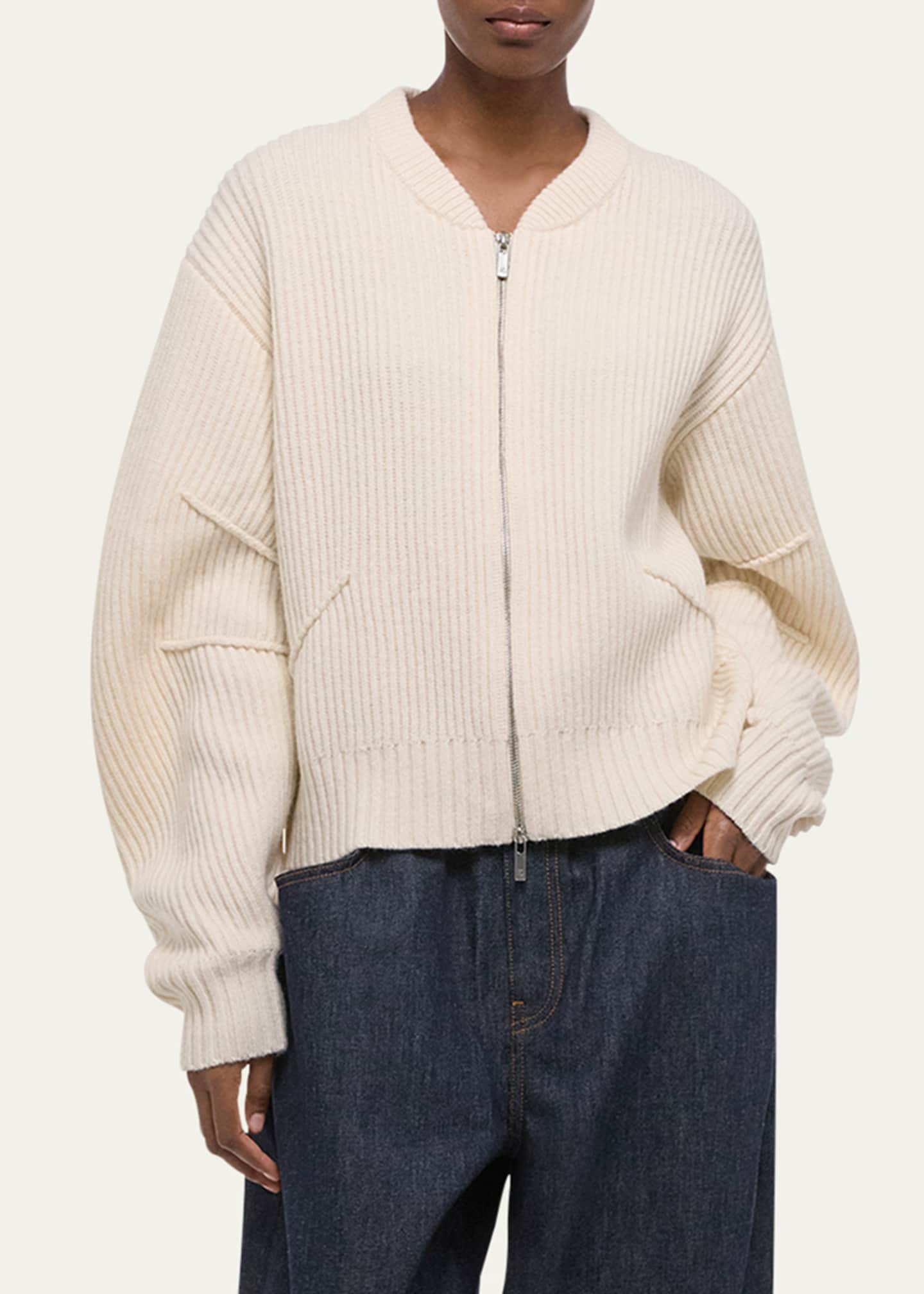 Helmut Lang Apex Woolen Full-Zip Cardigan Image 4 of 4