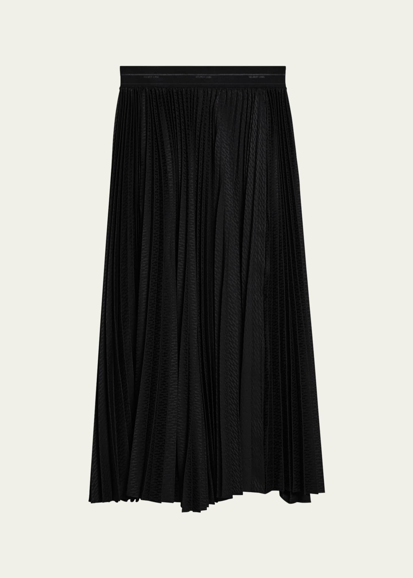 Helmut Lang Logo Waistband Pleated Maxi Skirt Image 1 of 4